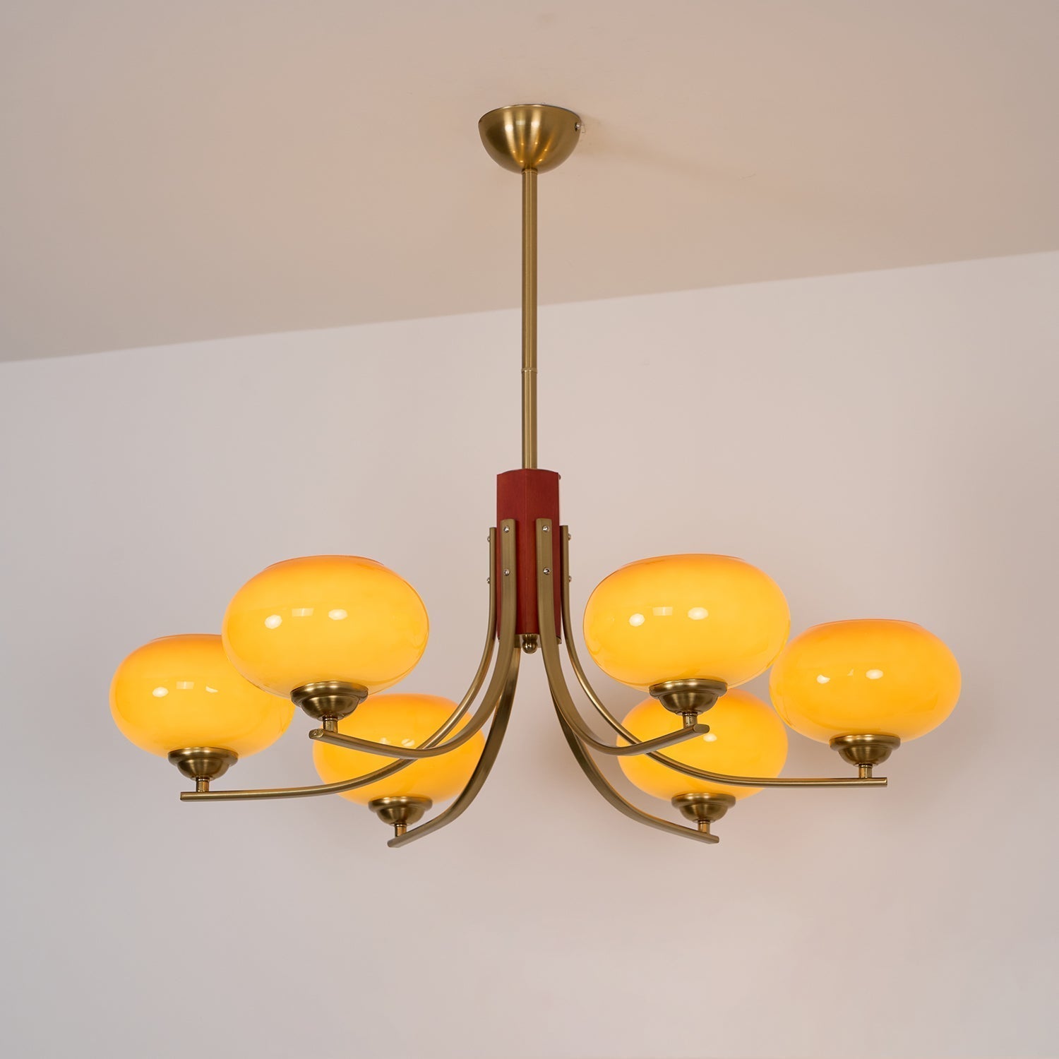 Auralyn 6-Light Amber Glass Globe Chandelier