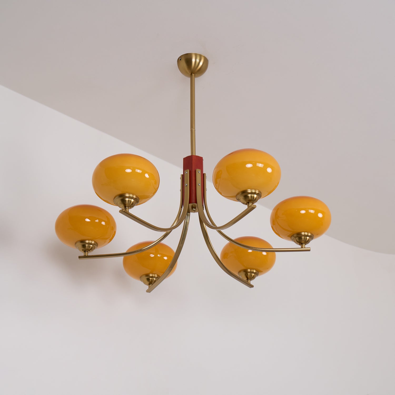 Auralyn 6-Light Amber Glass Globe Chandelier
