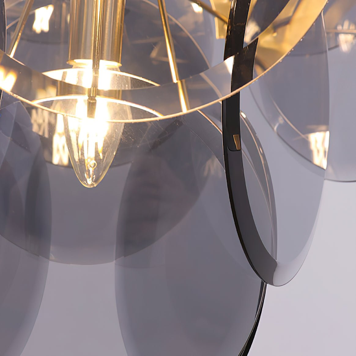 Bryndis Chandelier Amber Glass Tiered Circles-Neutral Decor