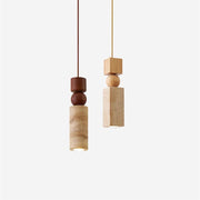 Pendant Light Geometric Wood Travertine Minimalist Nordic Hanging