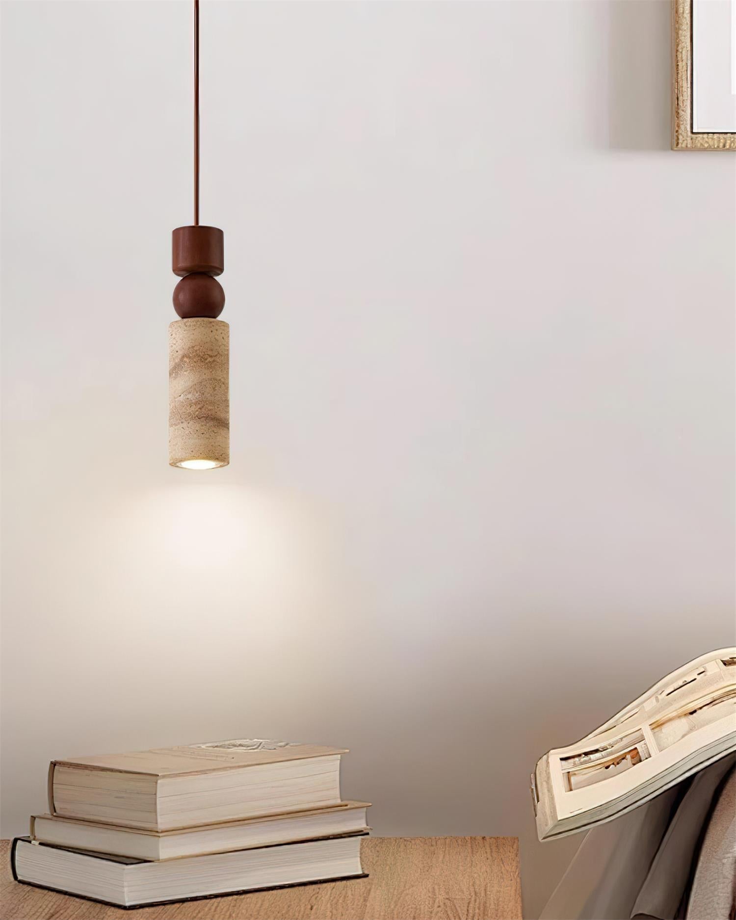 Pendant Light Geometric Wood Travertine Minimalist Nordic Hanging