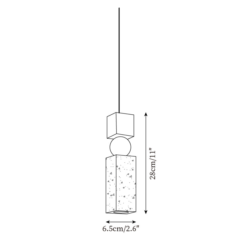 Pendant Light Geometric Wood Travertine Minimalist Nordic Hanging