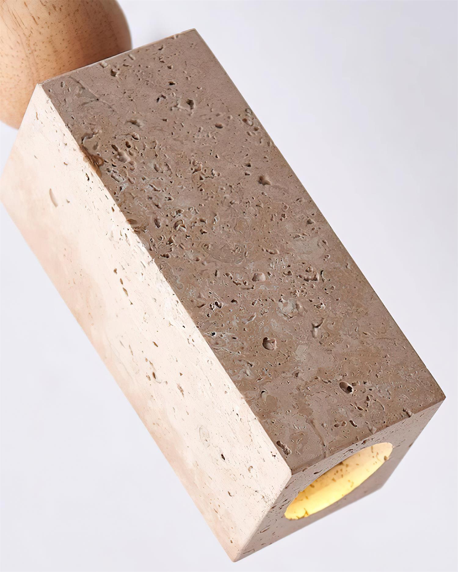 Pendant Light Geometric Wood Travertine Minimalist Nordic Hanging