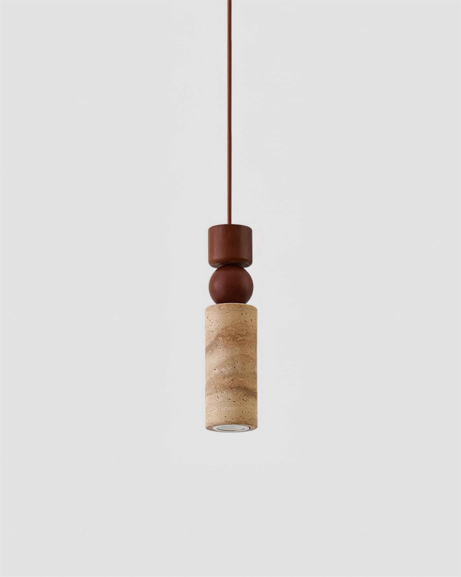 Pendant Light Geometric Wood Travertine Minimalist Nordic Hanging