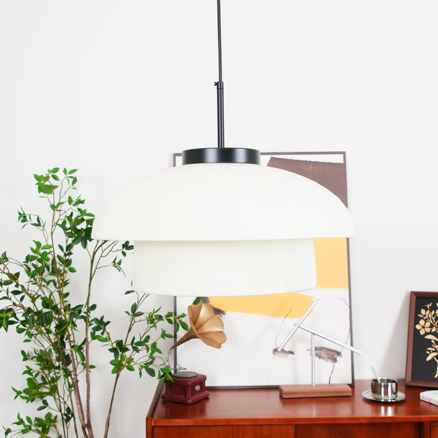Zelvin Fabric Artistic Pendant Light-Neutral Decor