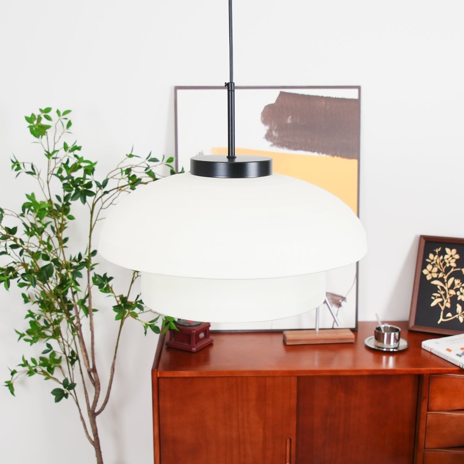 Zelvin Fabric Artistic Pendant Light-Neutral Decor