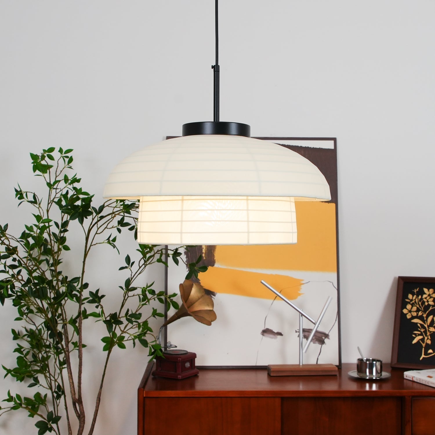 Zelvin Fabric Artistic Pendant Light-Neutral Decor