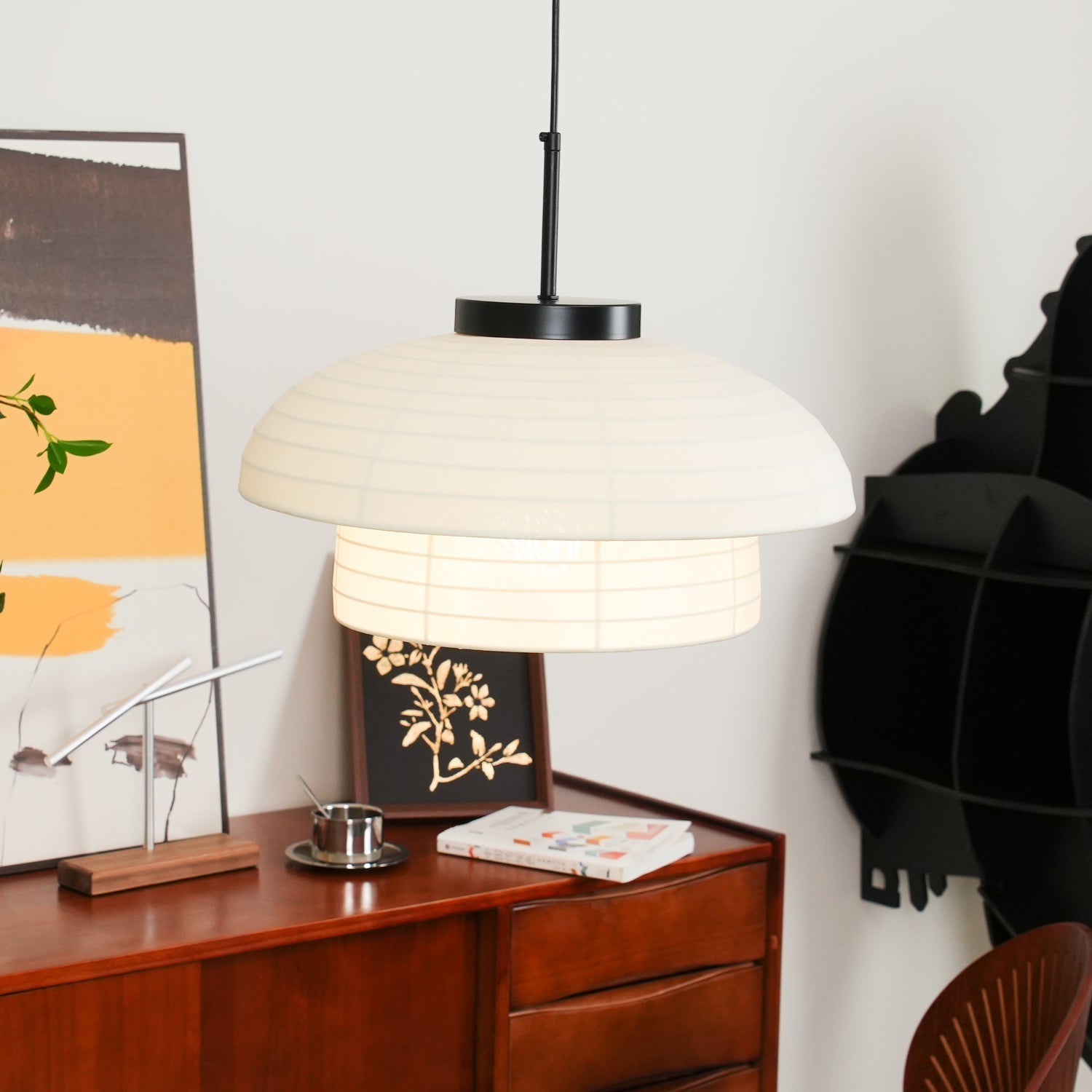 Zelvin Fabric Artistic Pendant Light-Neutral Decor
