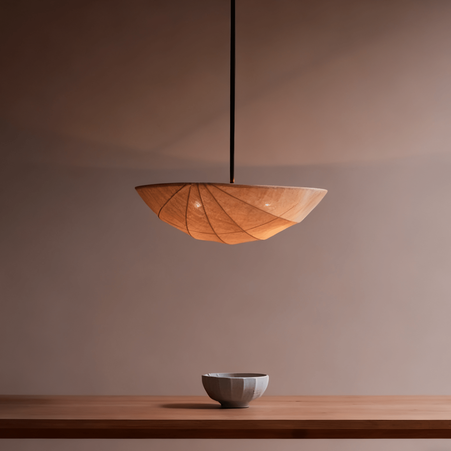 Fabric Saucer Pendant Light-Neutral Decor