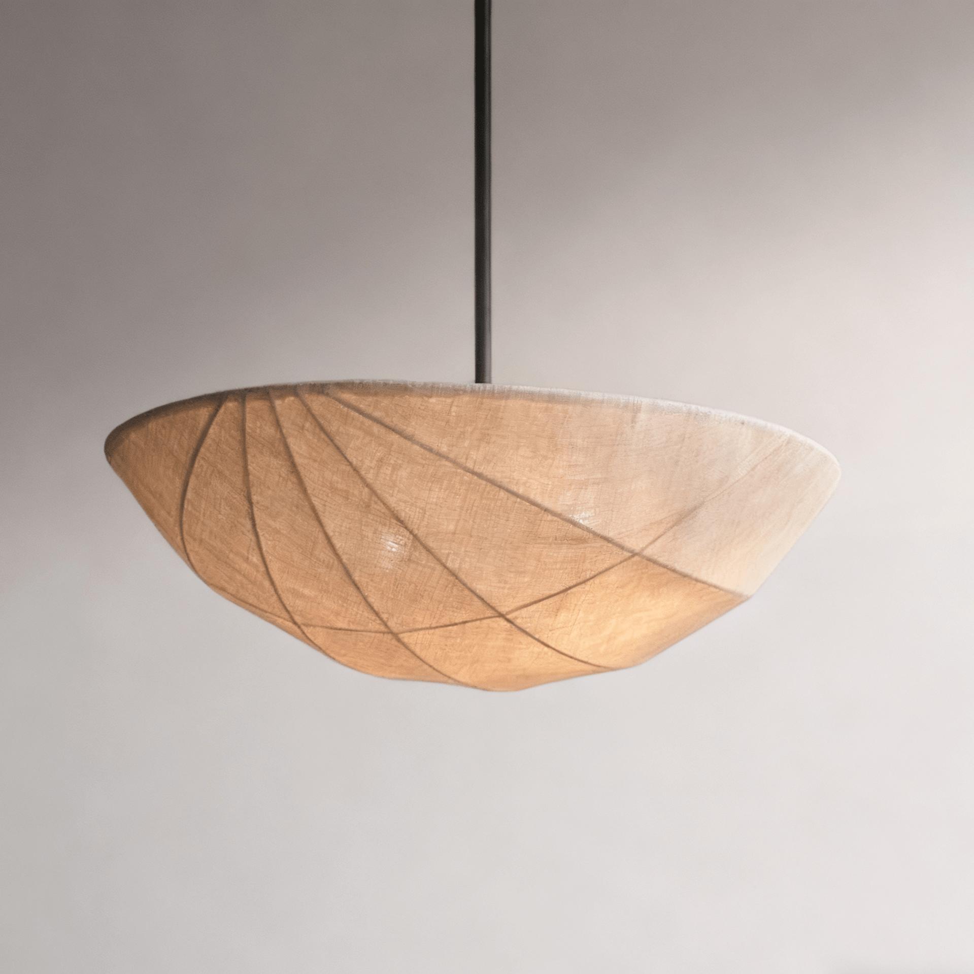 Fabric Saucer Pendant Light-Neutral Decor