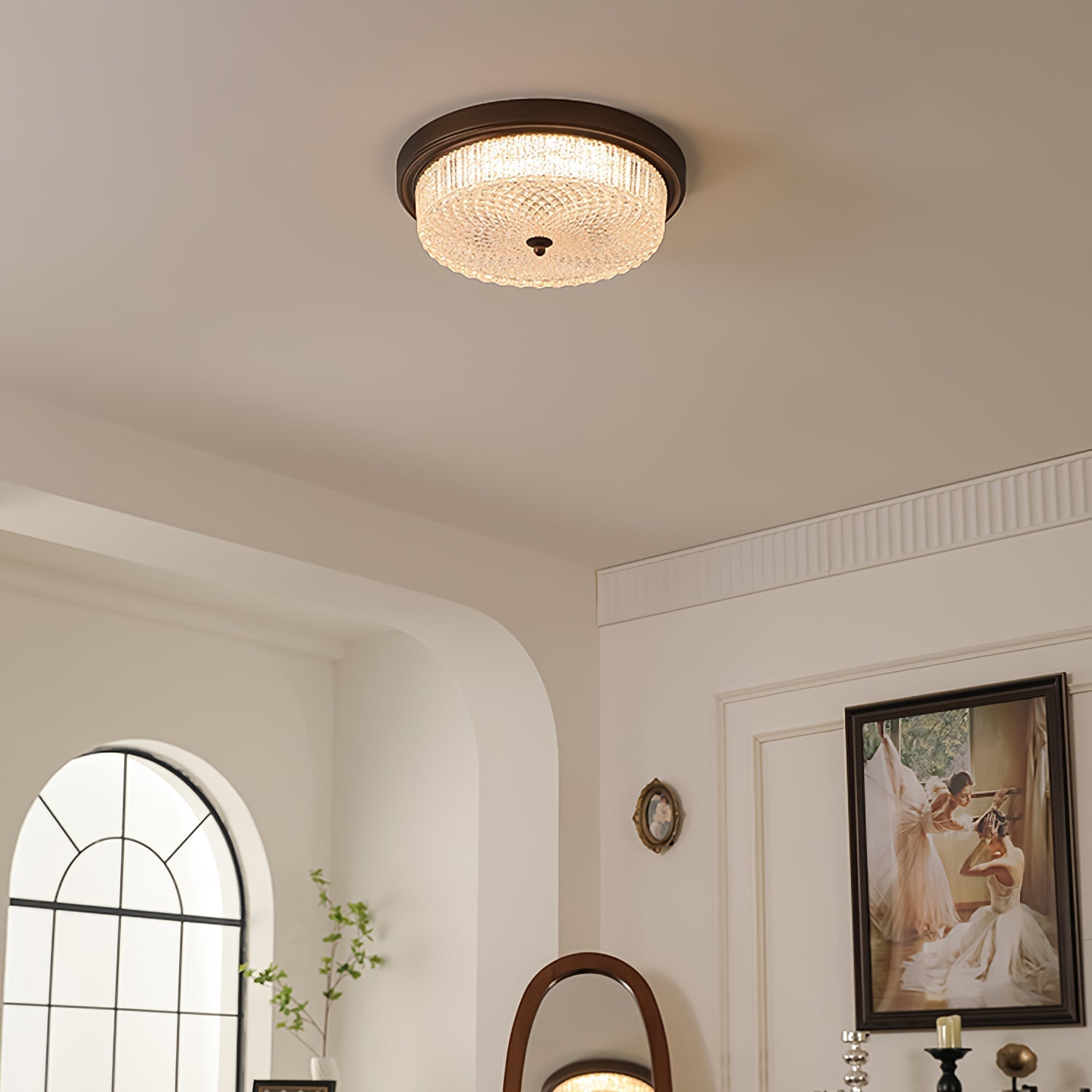 Ilsolen Nordic Art Classic Glass Ceiling Lamp-Neutral Decor