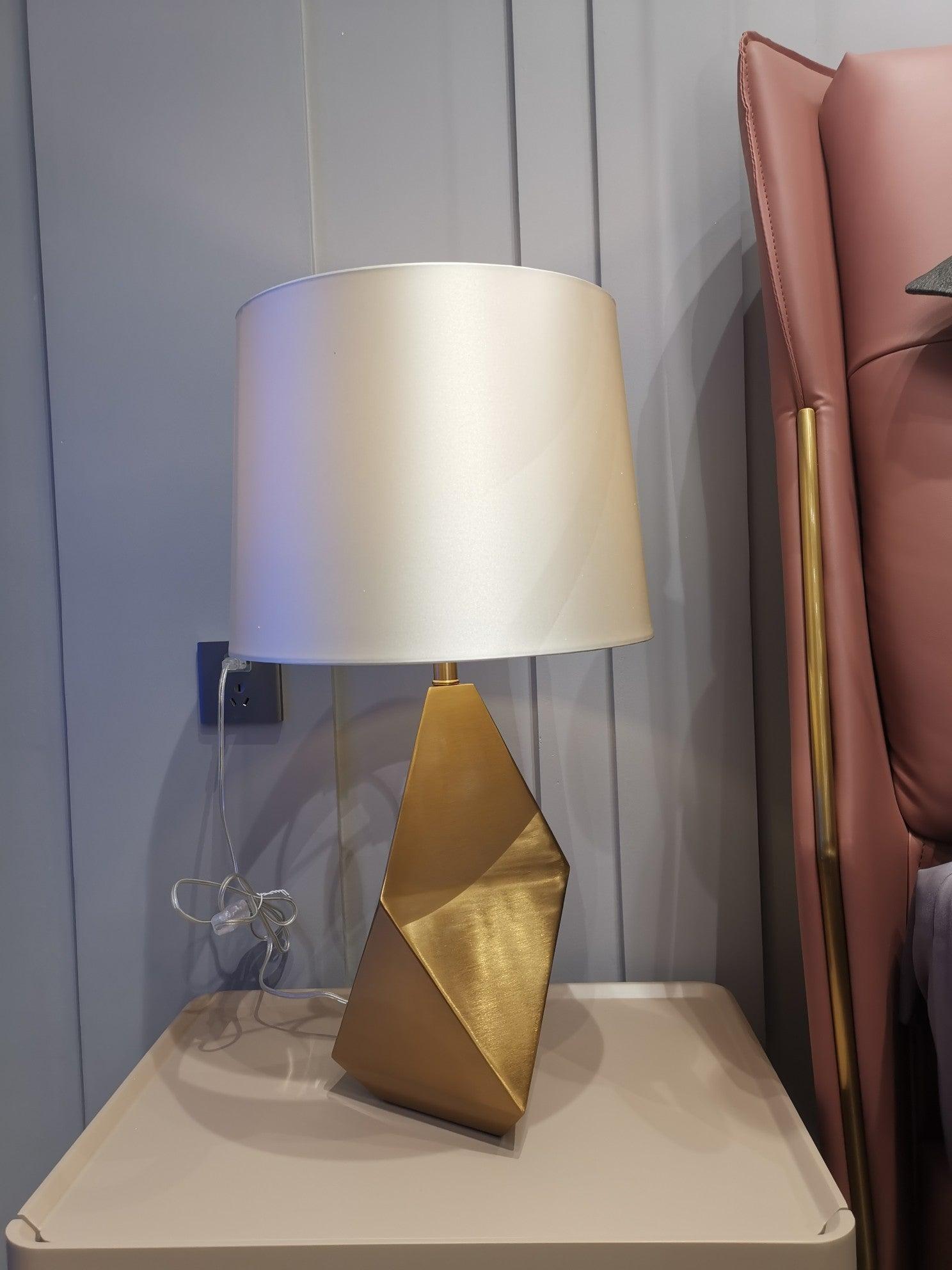 Vosilis Modern Minimalist Faceted Fabric Table Light-Neutral Decor