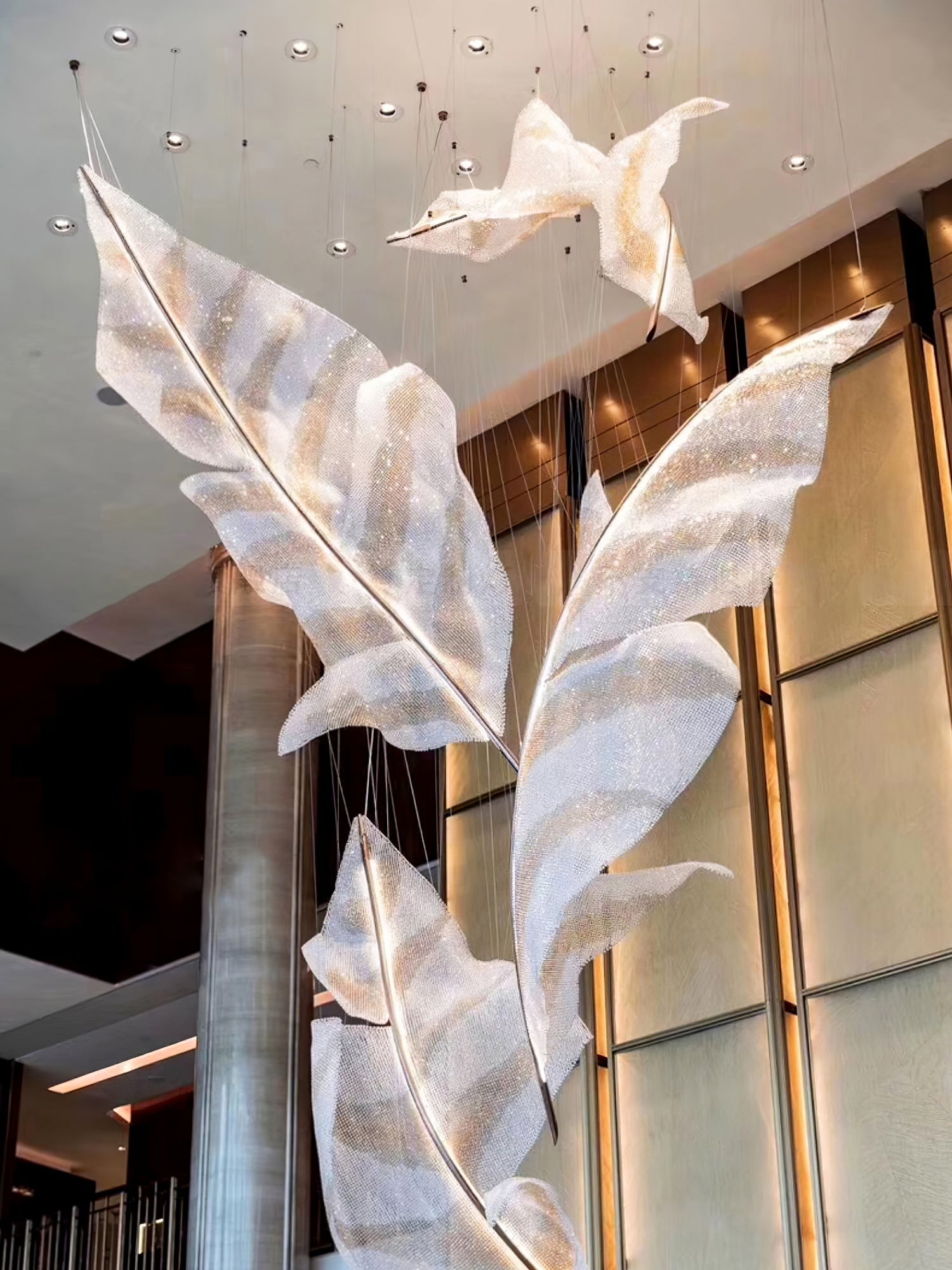 Rocor Individual Creativity Falling Leaves Glass Chandelier-Neutral Decor