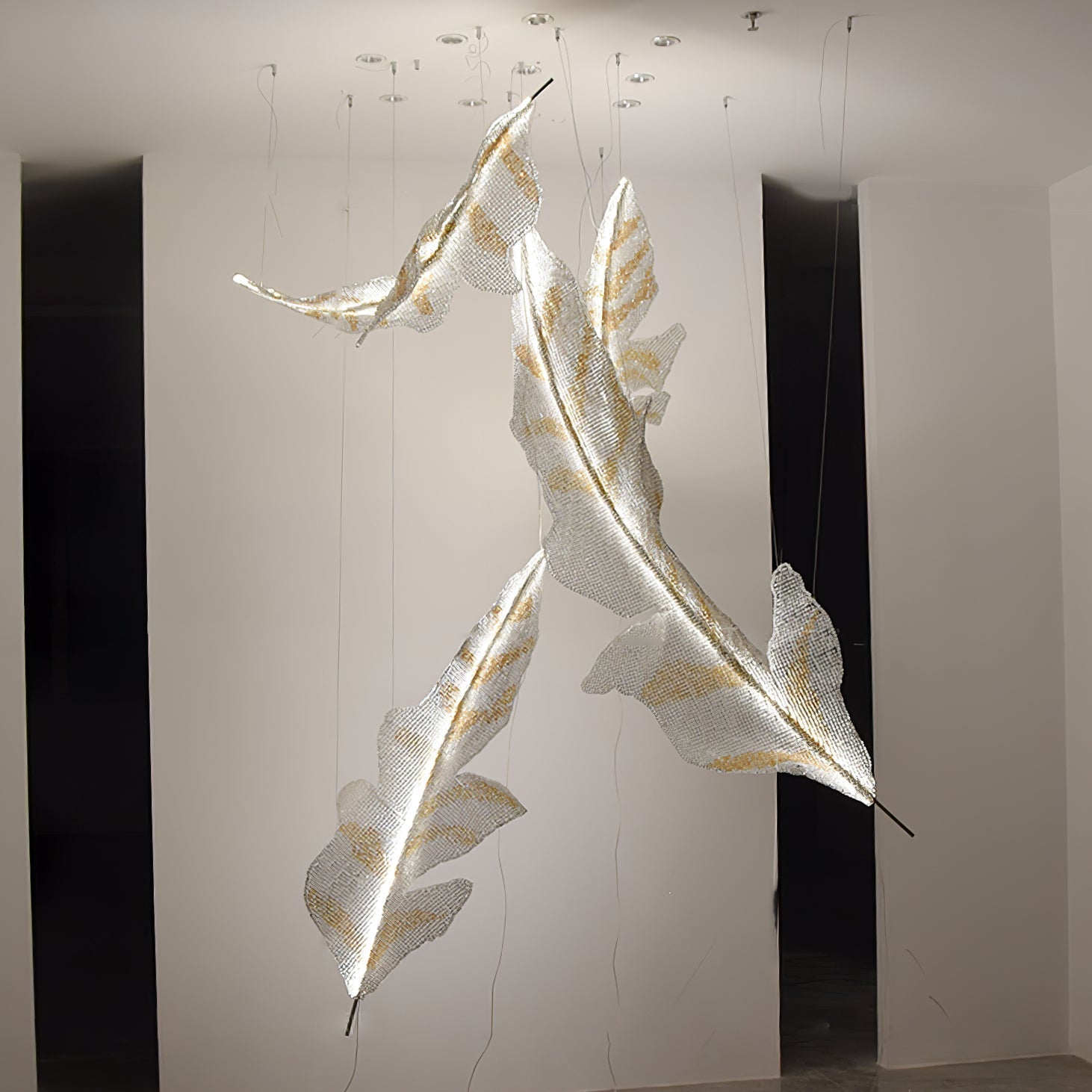 Rocor Individual Creativity Falling Leaves Glass Chandelier-Neutral Decor