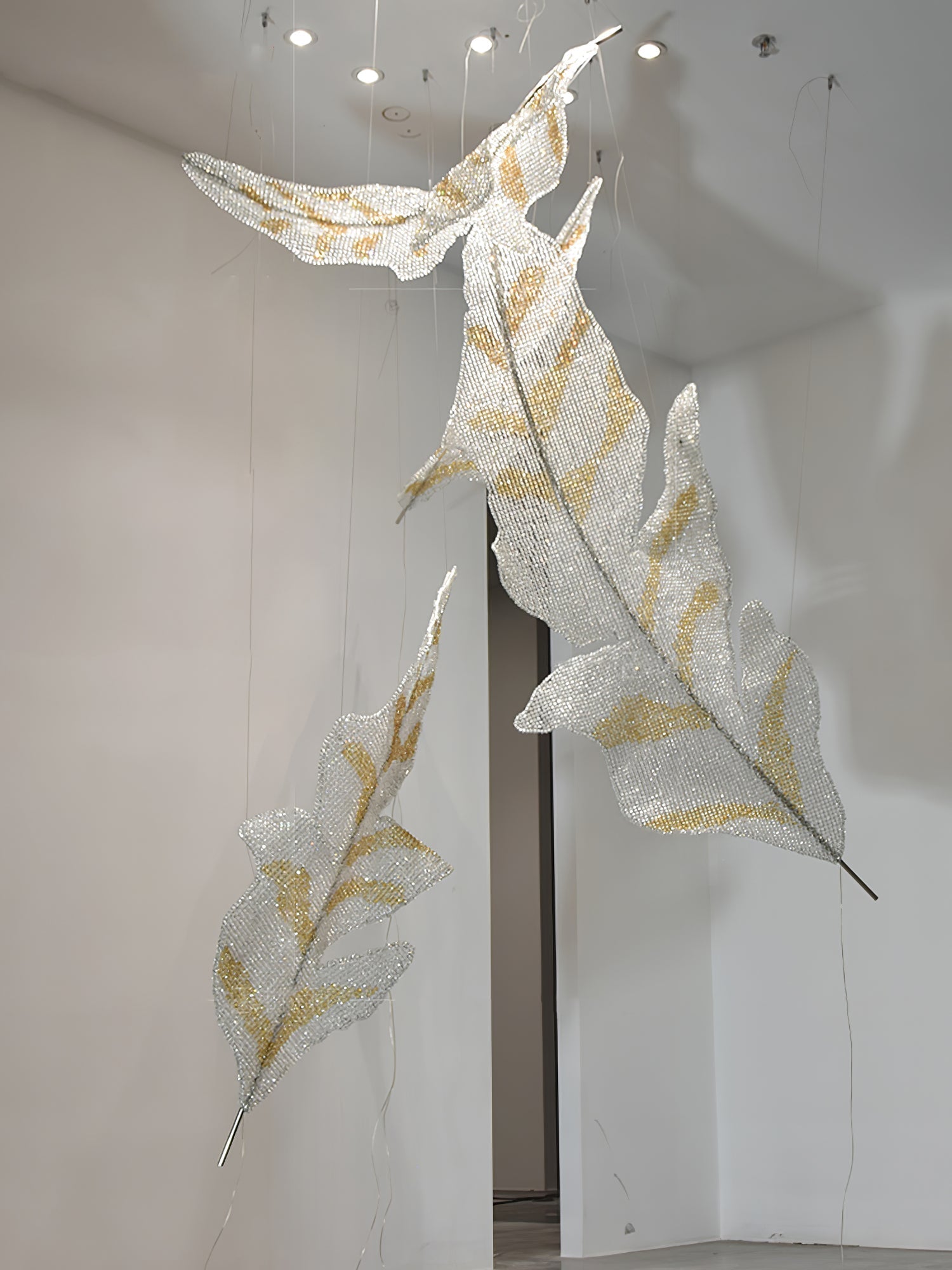 Rocor Individual Creativity Falling Leaves Glass Chandelier-Neutral Decor