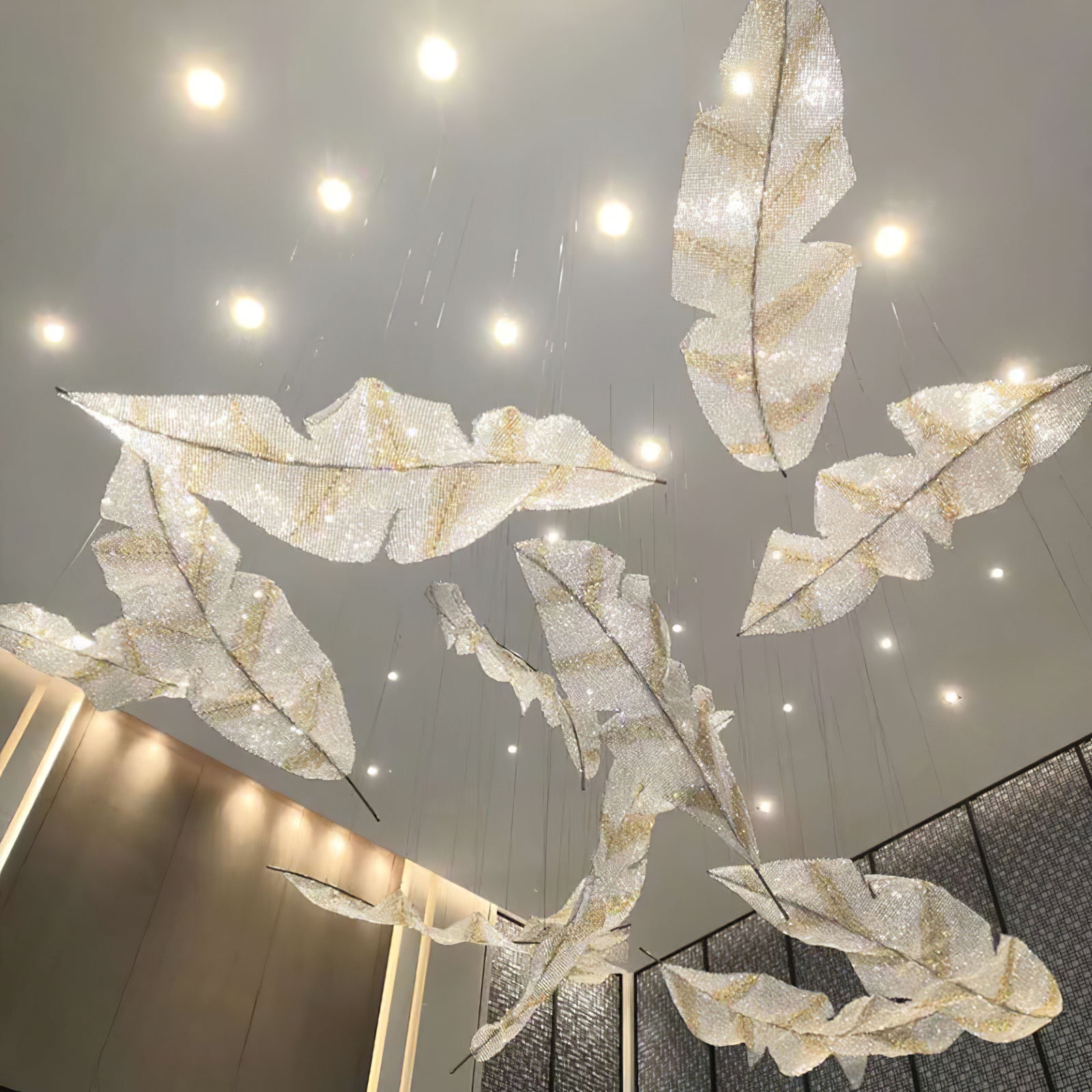 Rocor Individual Creativity Falling Leaves Glass Chandelier-Neutral Decor