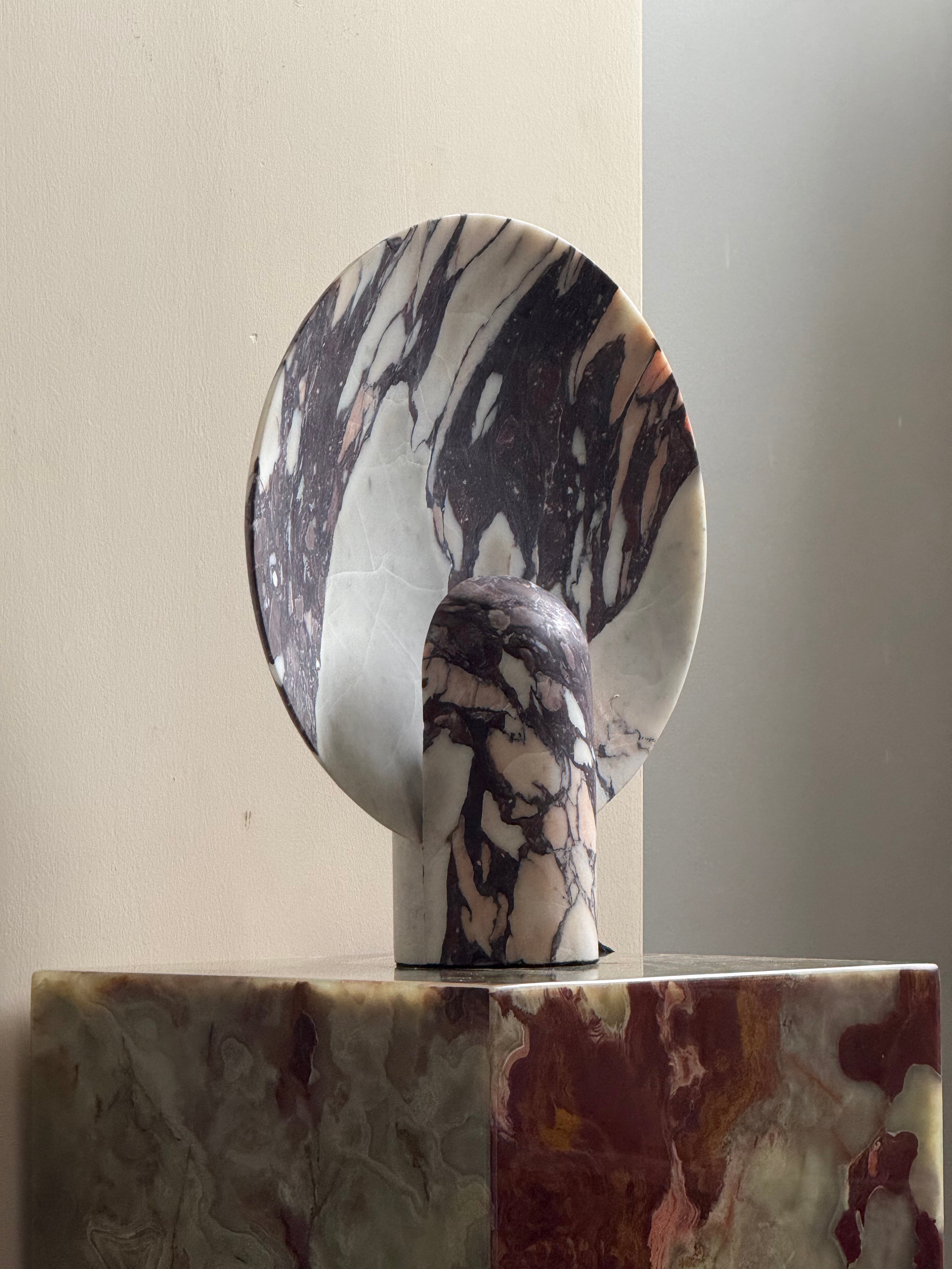 Purple onyx Fan Table Lamp against a neutral background.