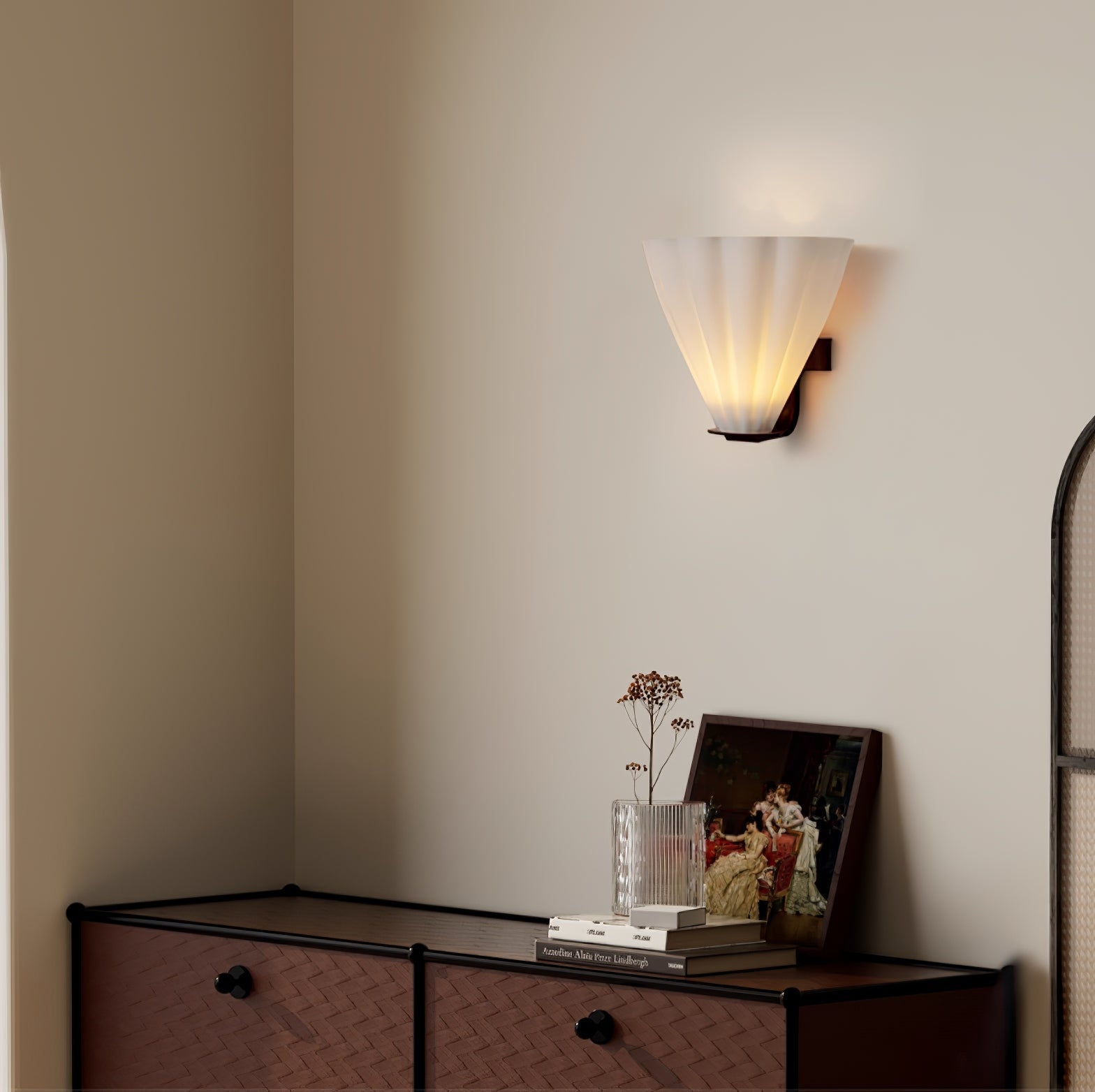 Ixelyn Shaped Glass Wall Sconce-Neutral Decor