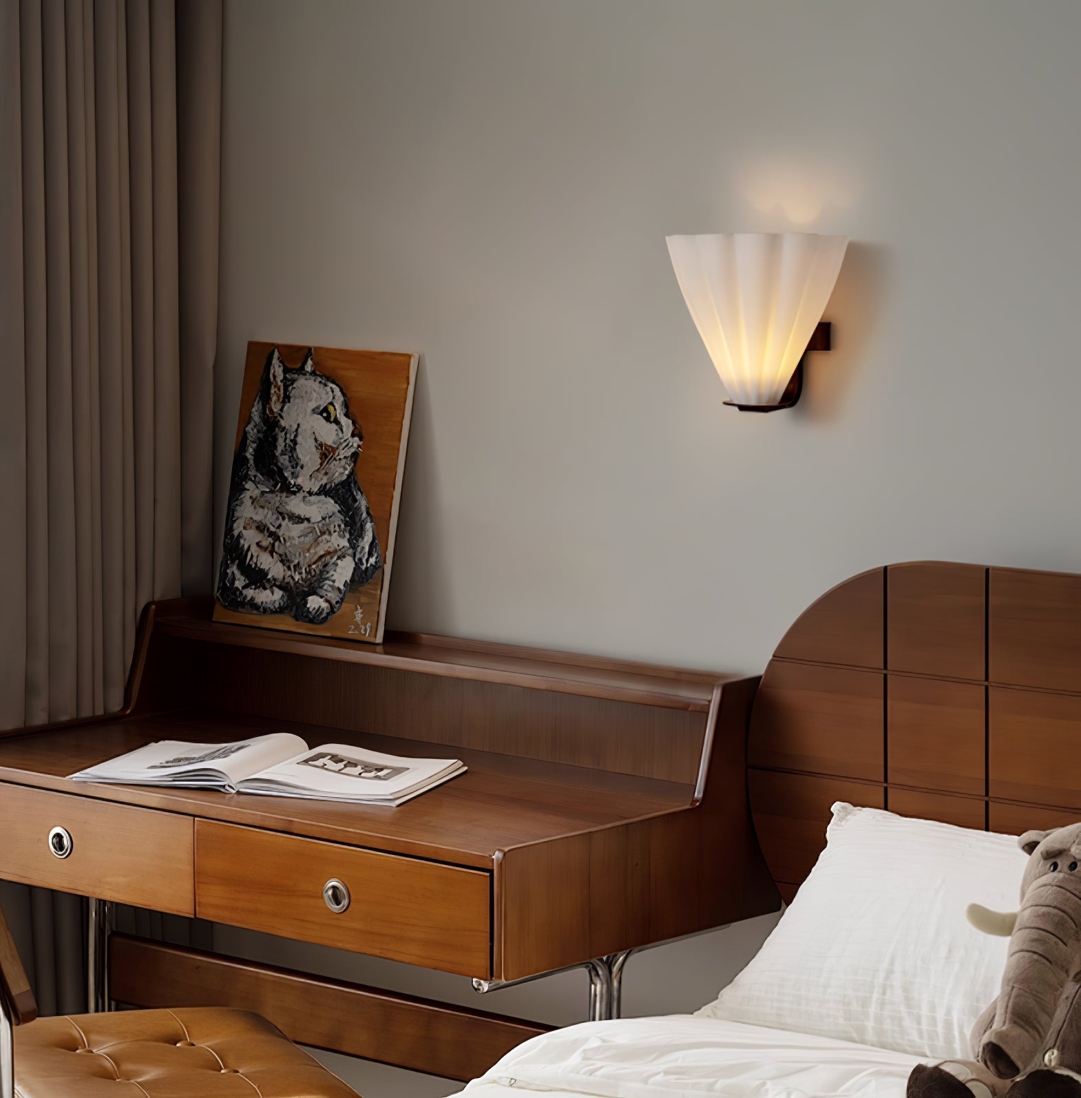 Ixelyn Shaped Glass Wall Sconce-Neutral Decor