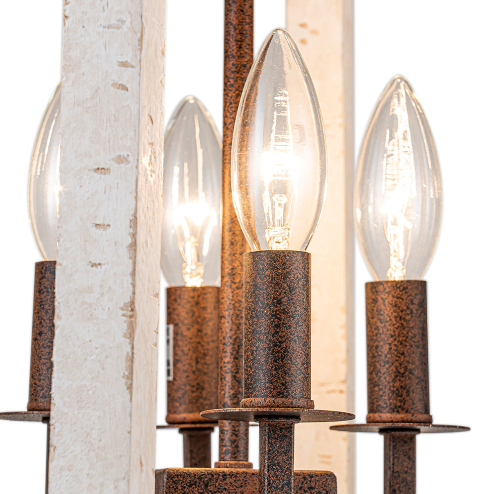 Noreli Farmhouse Wood Cylinder Pendant Light-Neutral Decor