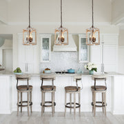 Noreli Farmhouse Wood Cylinder Pendant Light-Neutral Decor