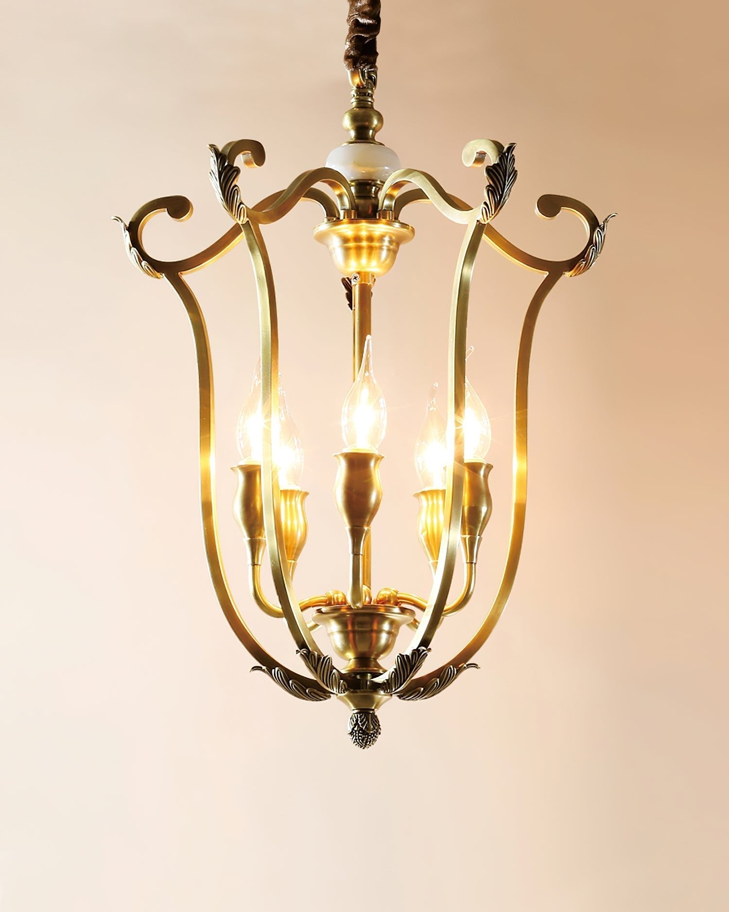 Niroxa Chandelier Gold Lantern Frame-Neutral Decor