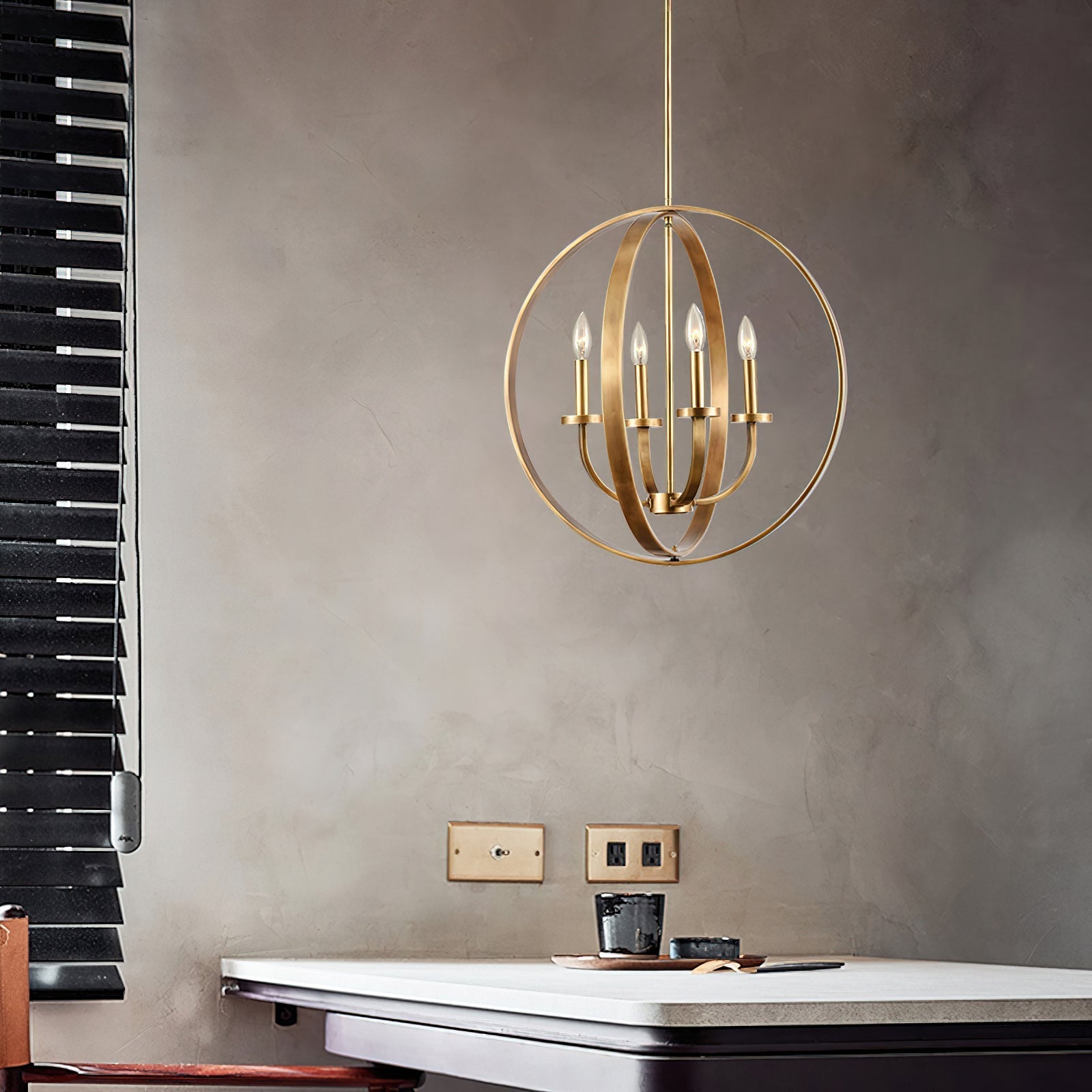 Niroxa Chandelier Gold Lantern Frame-Neutral Decor