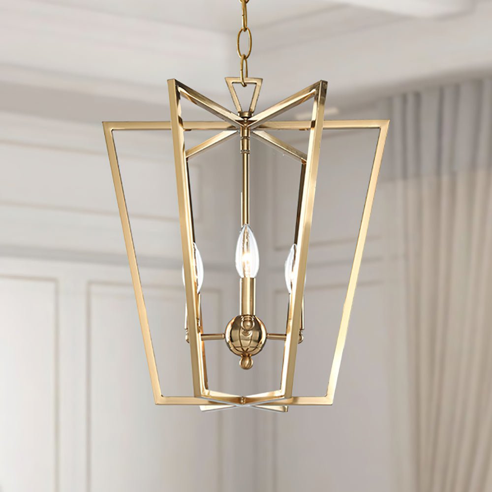 Niroxa Chandelier Gold Lantern Frame-Neutral Decor
