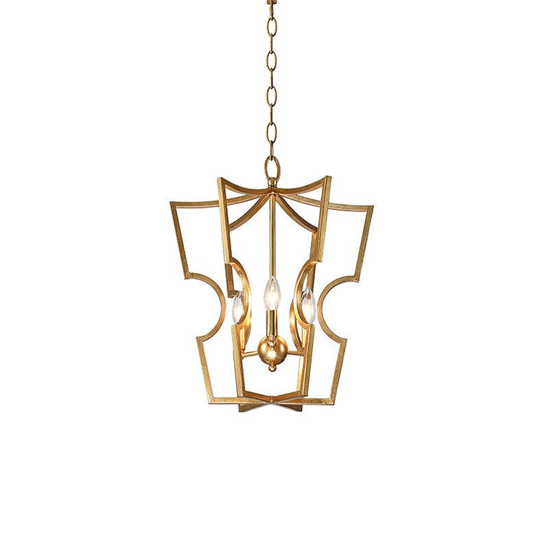 Niroxa Chandelier Gold Lantern Frame-Neutral Decor