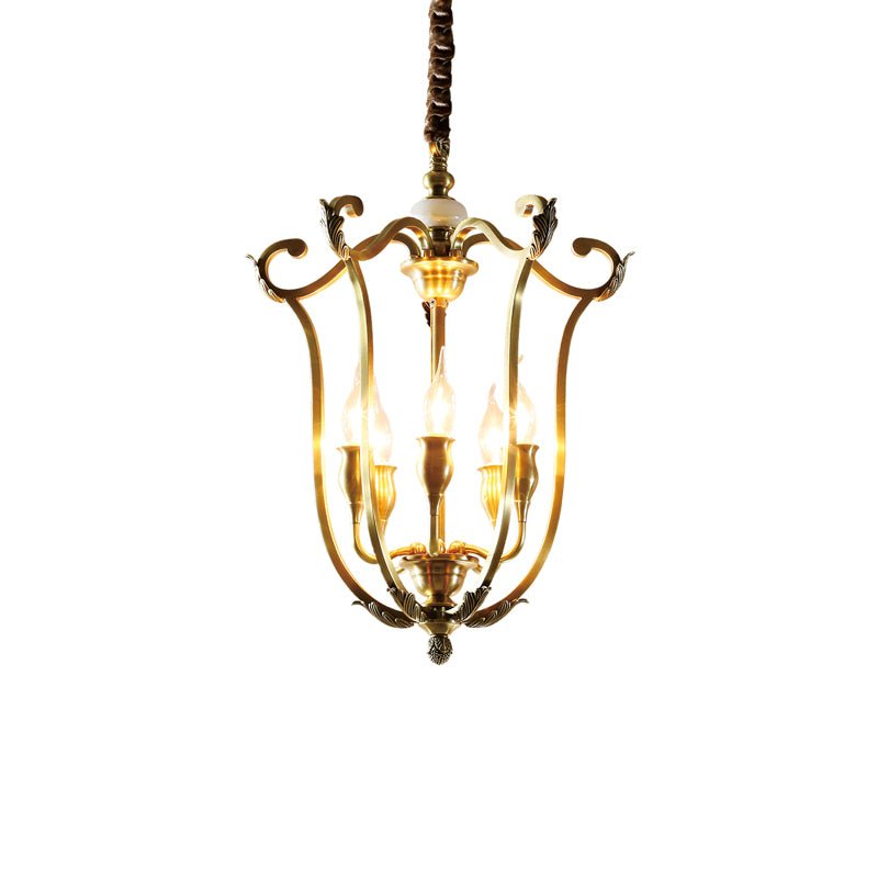 Niroxa Chandelier Gold Lantern Frame-Neutral Decor