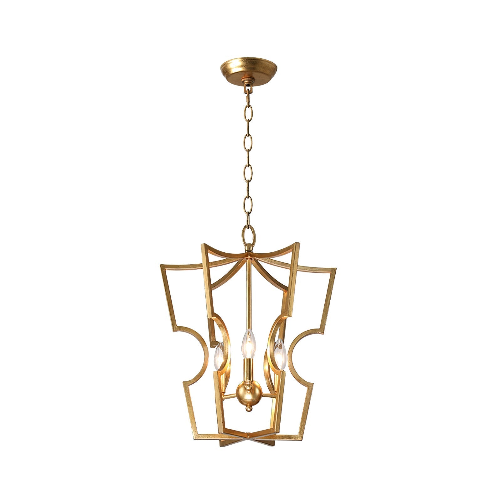 Niroxa Chandelier Gold Lantern Frame-Neutral Decor