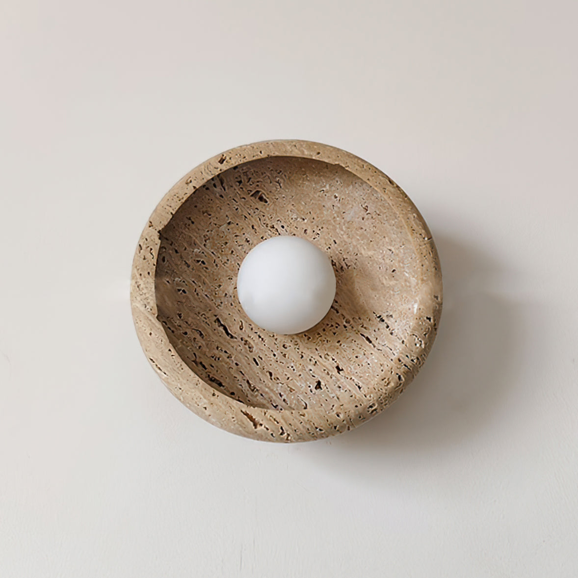 Neptune Travertine Wall Light   Ring-shaped