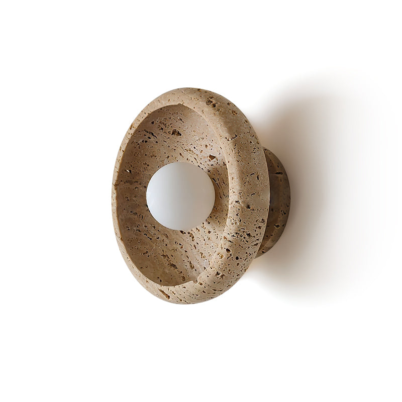Neptune Travertine Wall Light   Ring-shaped