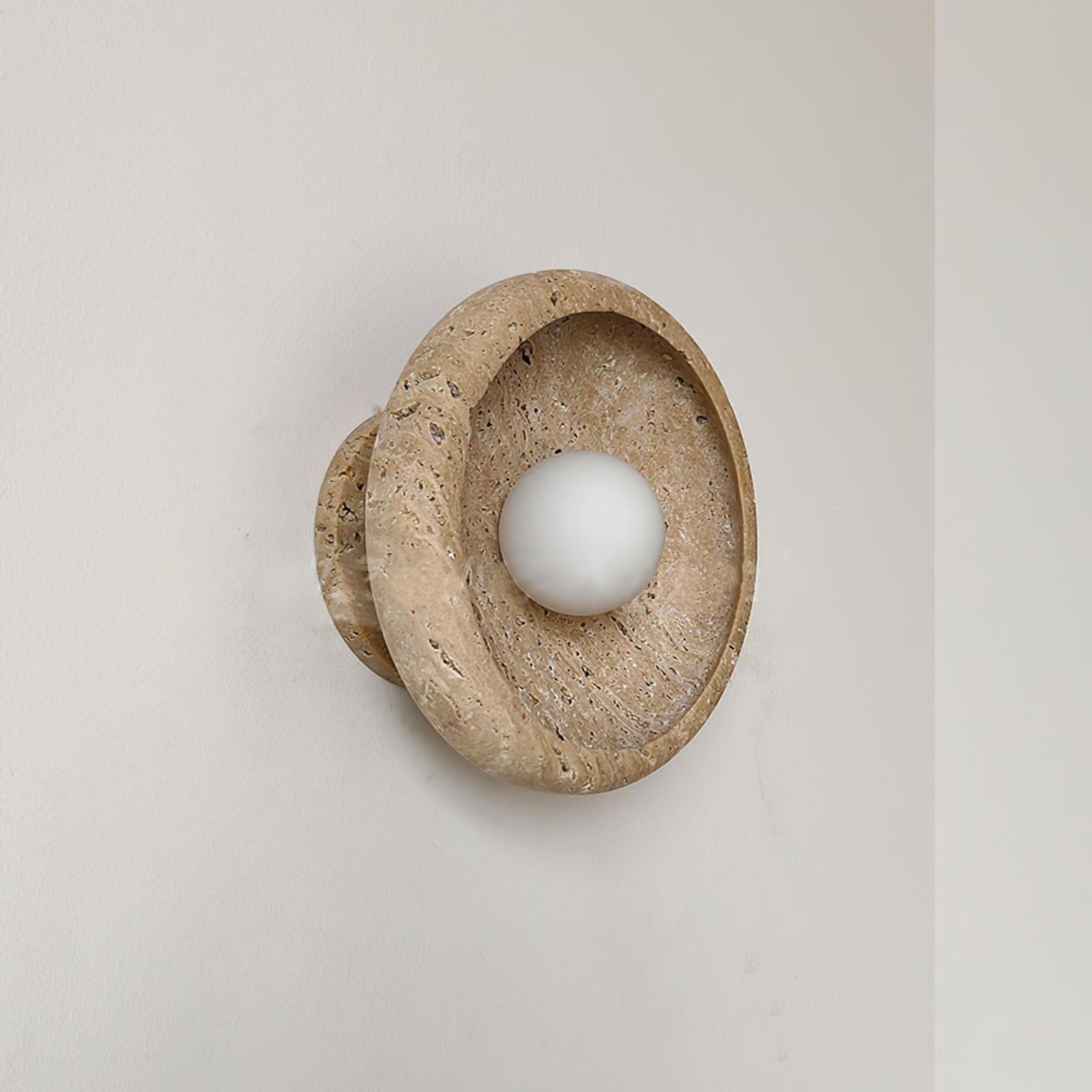 Neptune Travertine Wall Light   Ring-shaped