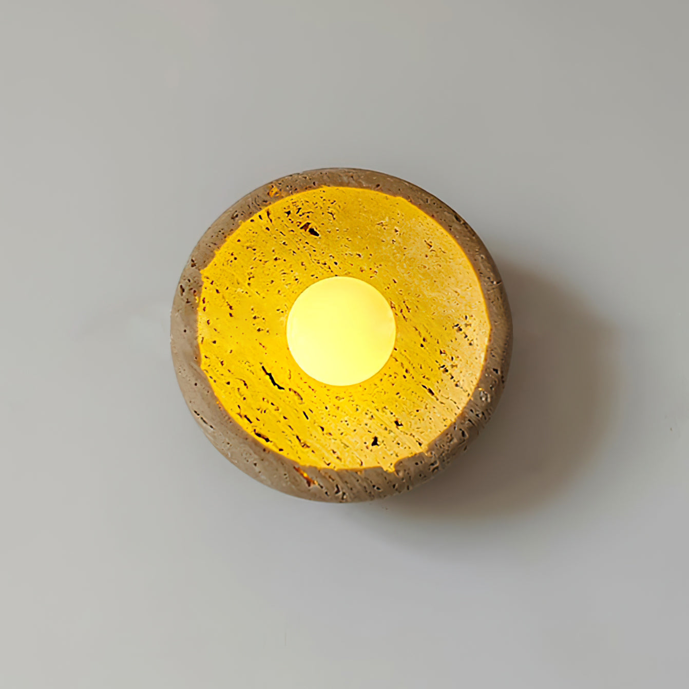 Neptune Travertine Wall Light   Ring-shaped