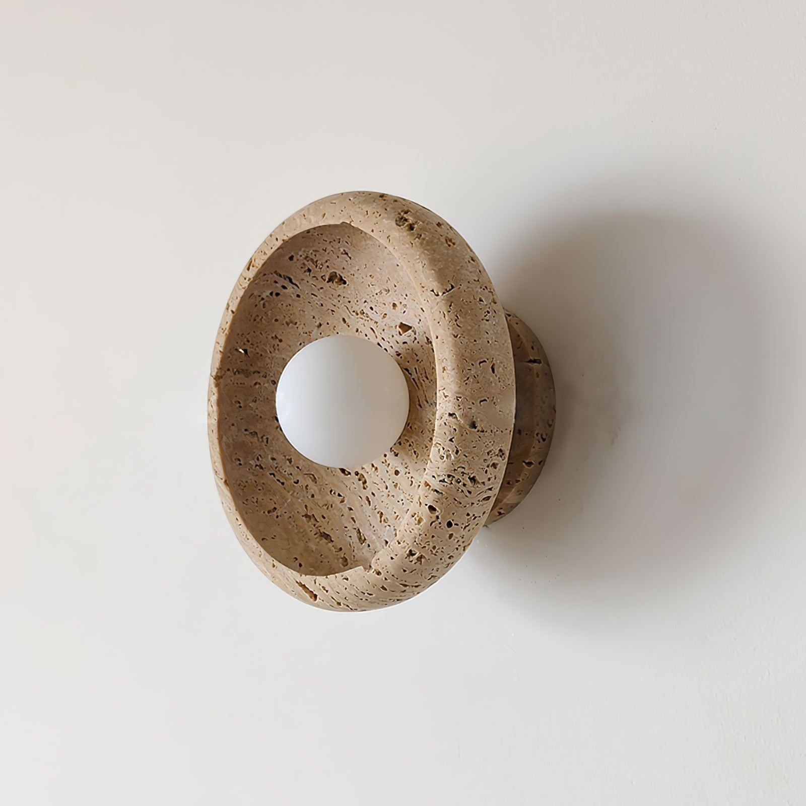 Neptune Travertine Wall Light   Ring-shaped