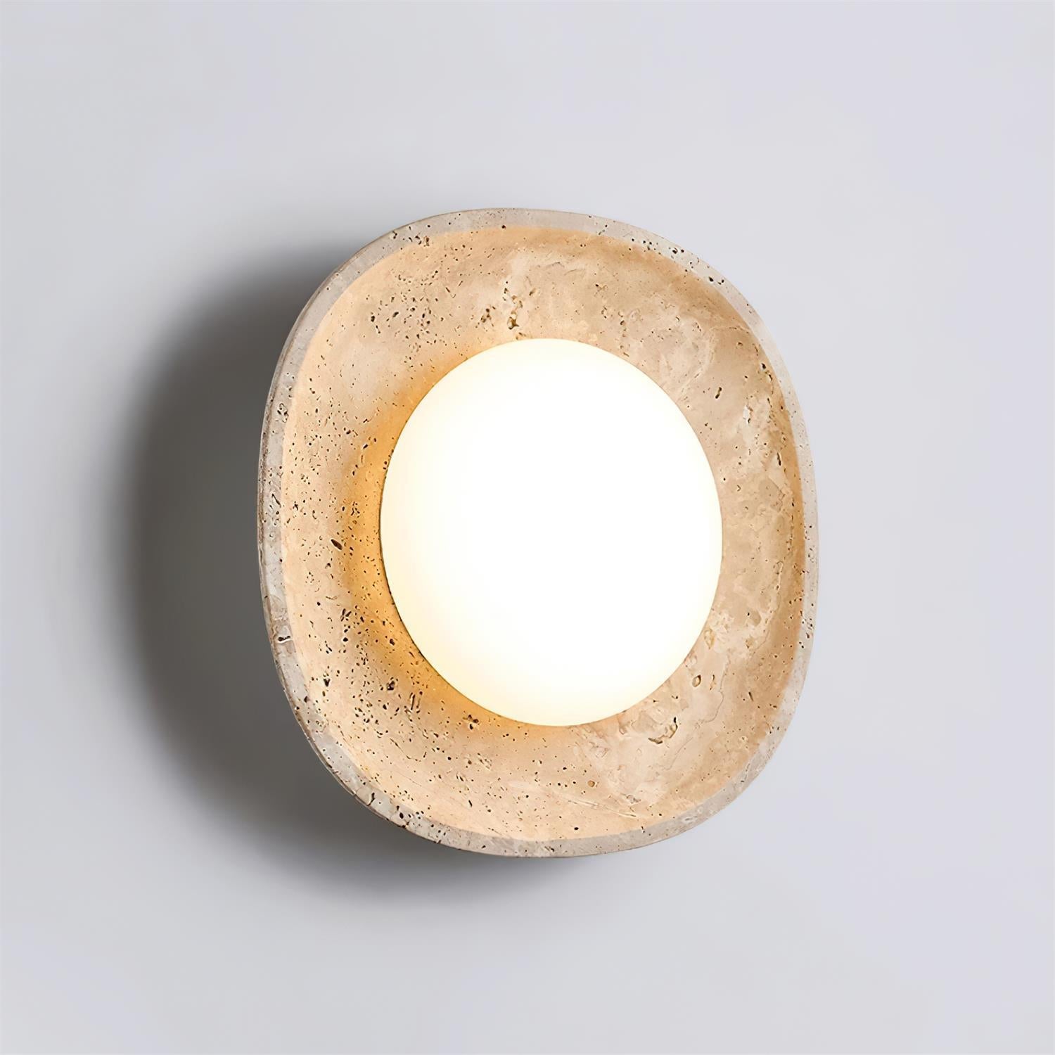 Ritta Wall Lamp Travertine Globe