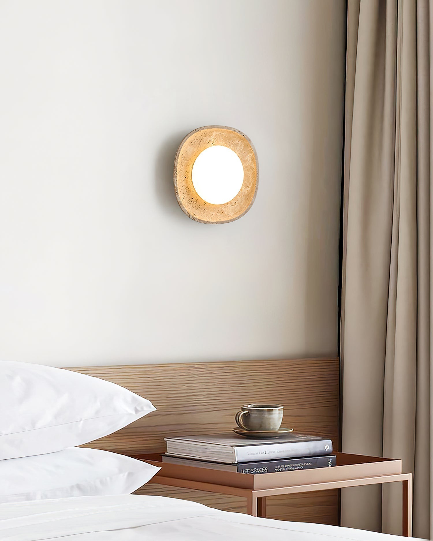 Ritta Wall Lamp Travertine Globe