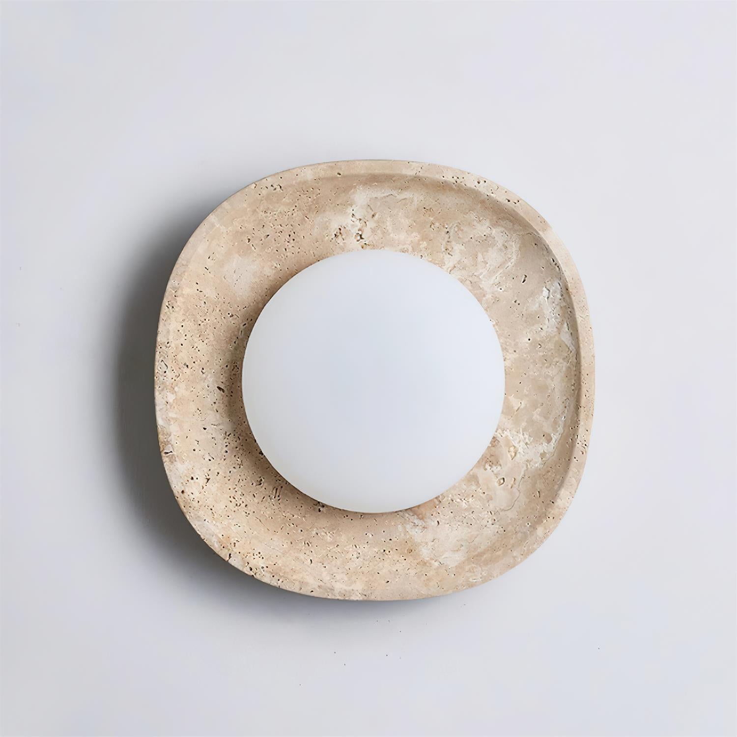 Ritta Wall Lamp Travertine Globe