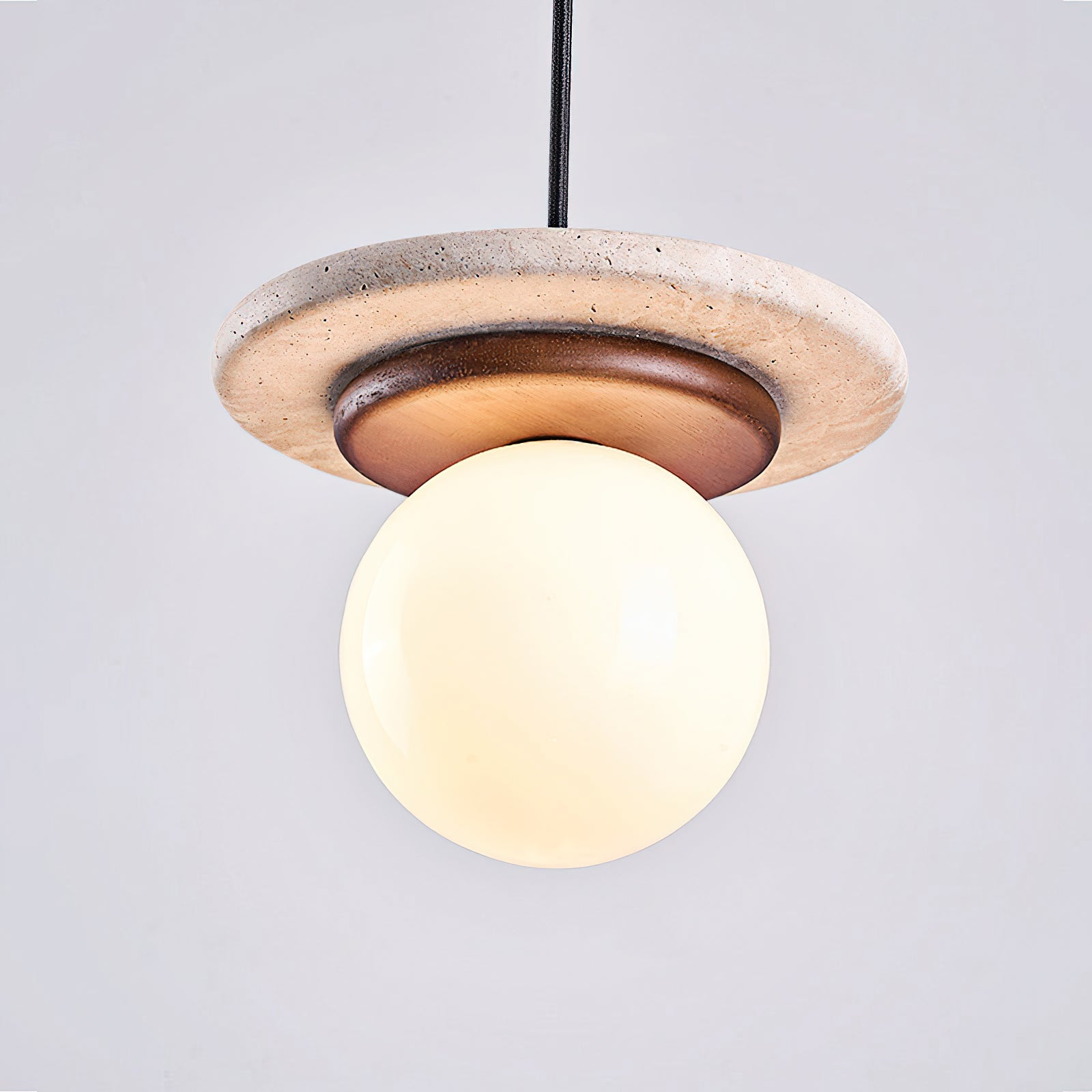 Dimension diagram for the 3-light round canopy Farren pendant light configuration.