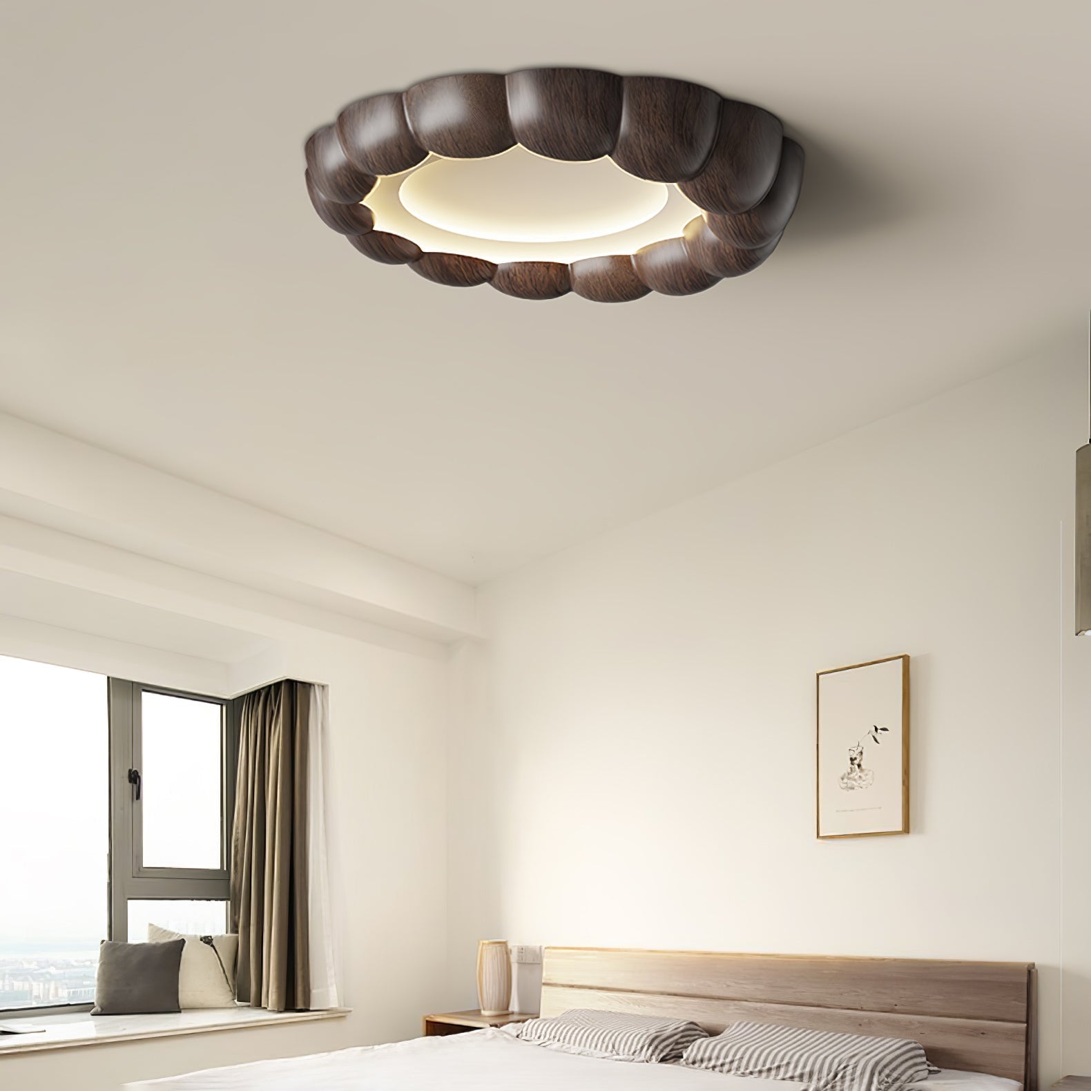 Eraeiel Traditional Elegance Ripple Ceiling Lamp-Neutral Decor