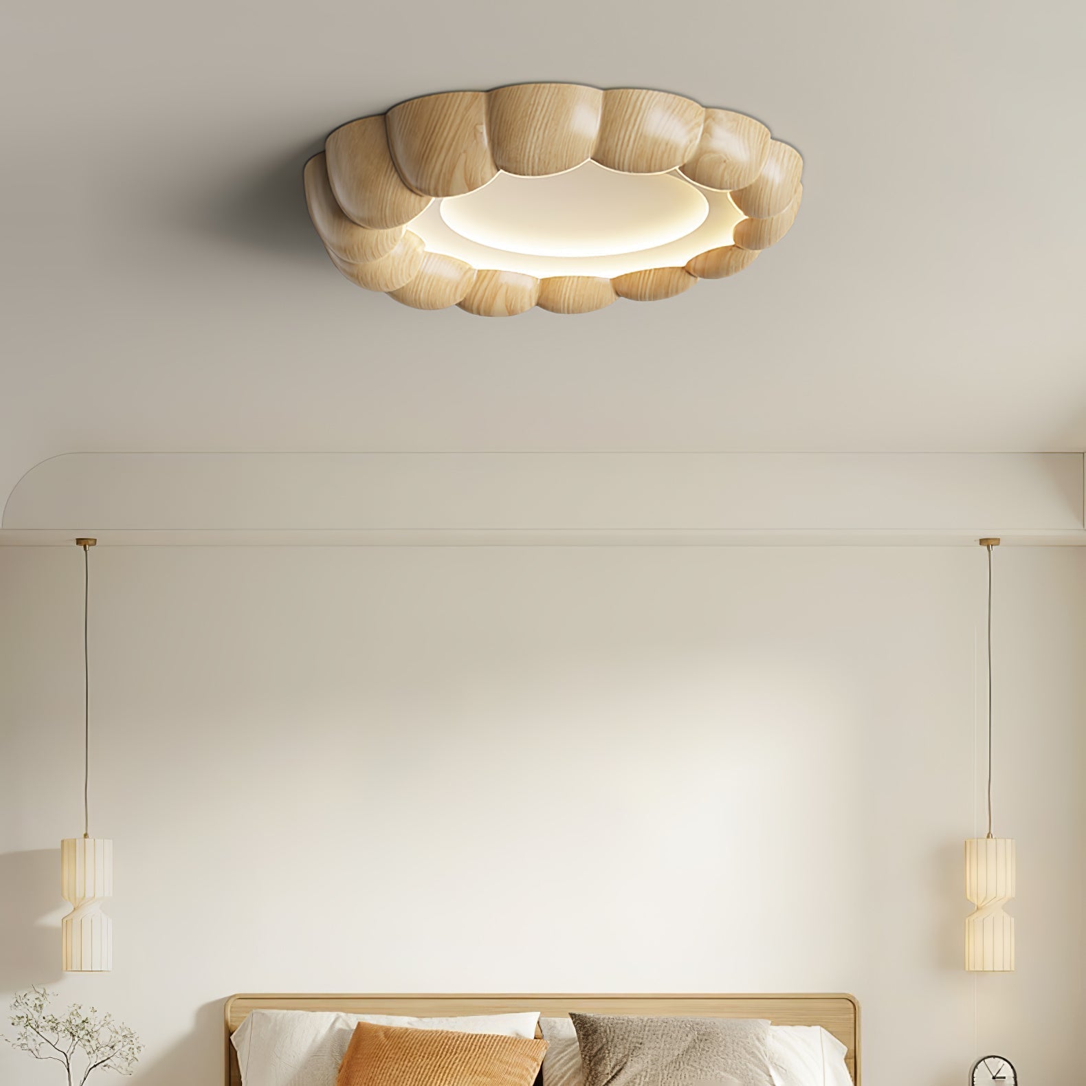 Eraeiel Traditional Elegance Ripple Ceiling Lamp-Neutral Decor