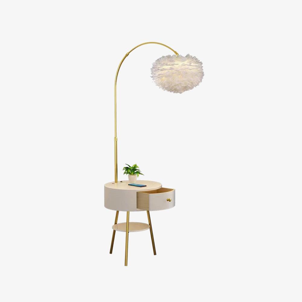 Navoic Marble Wood Floor Lamp-Neutral Decor