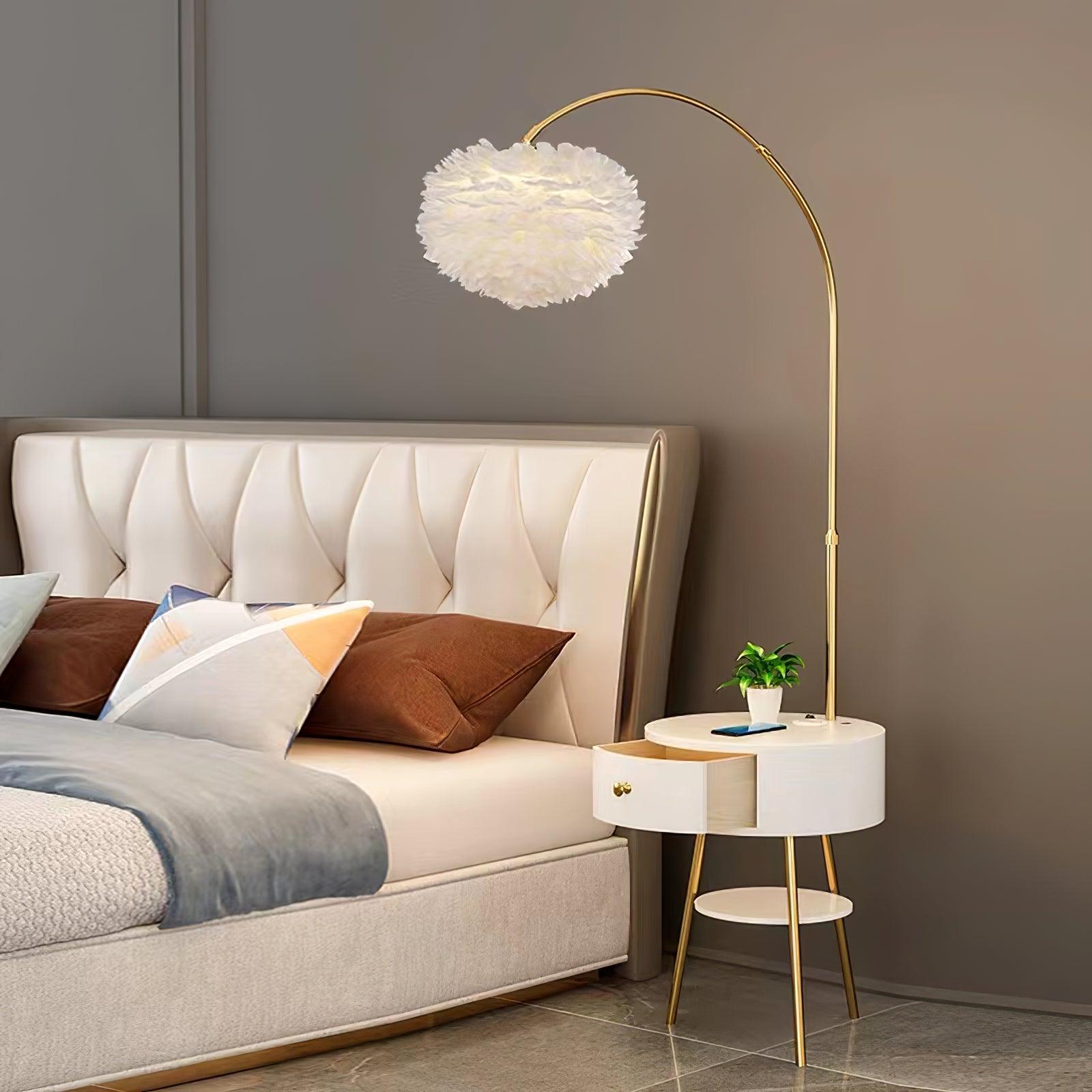Navoic Marble Wood Floor Lamp-Neutral Decor