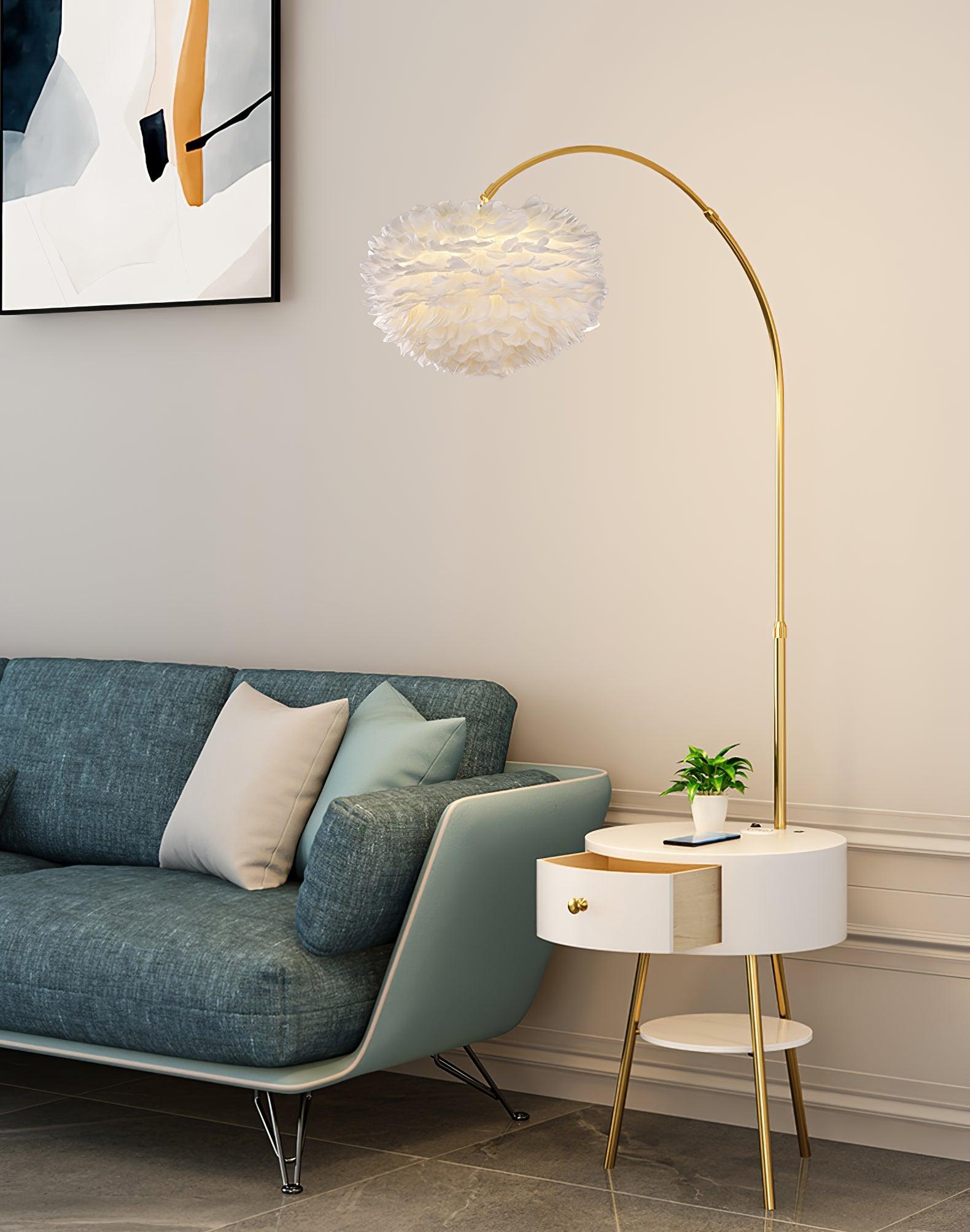 Navoic Marble Wood Floor Lamp-Neutral Decor