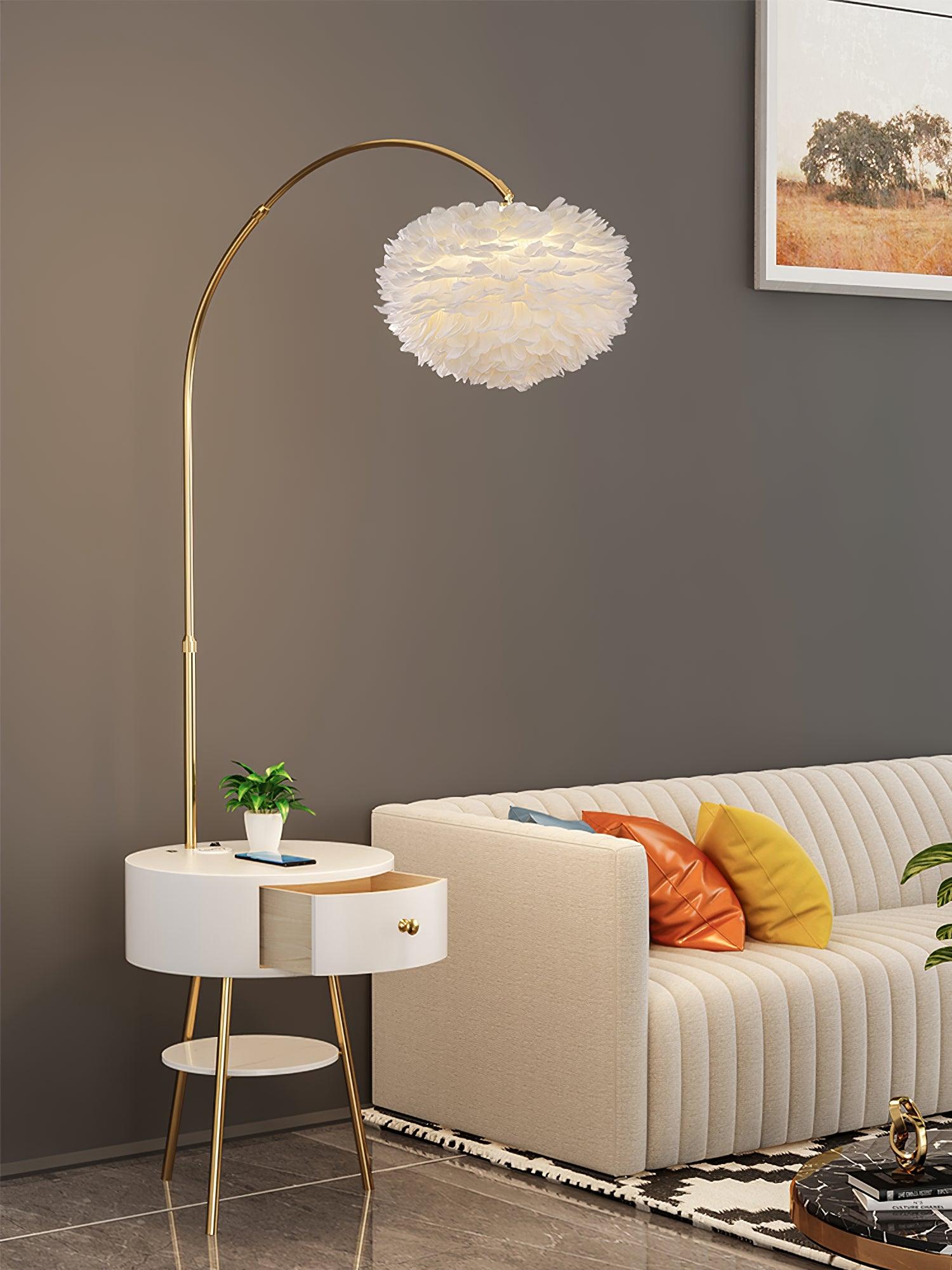 Navoic Marble Wood Floor Lamp-Neutral Decor