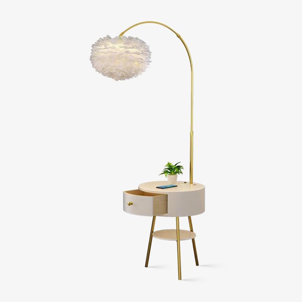 Navoic Marble Wood Floor Lamp-Neutral Decor