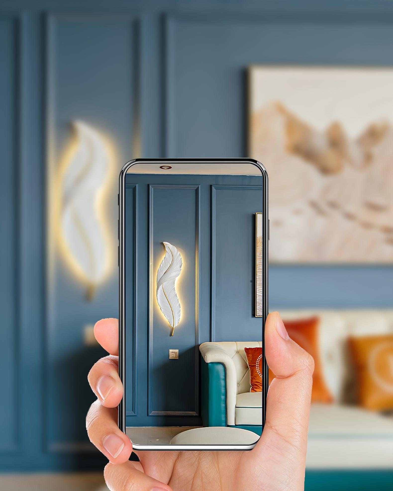 Arvess Individual Creativity Feather Resin Wall Lamp-Neutral Decor