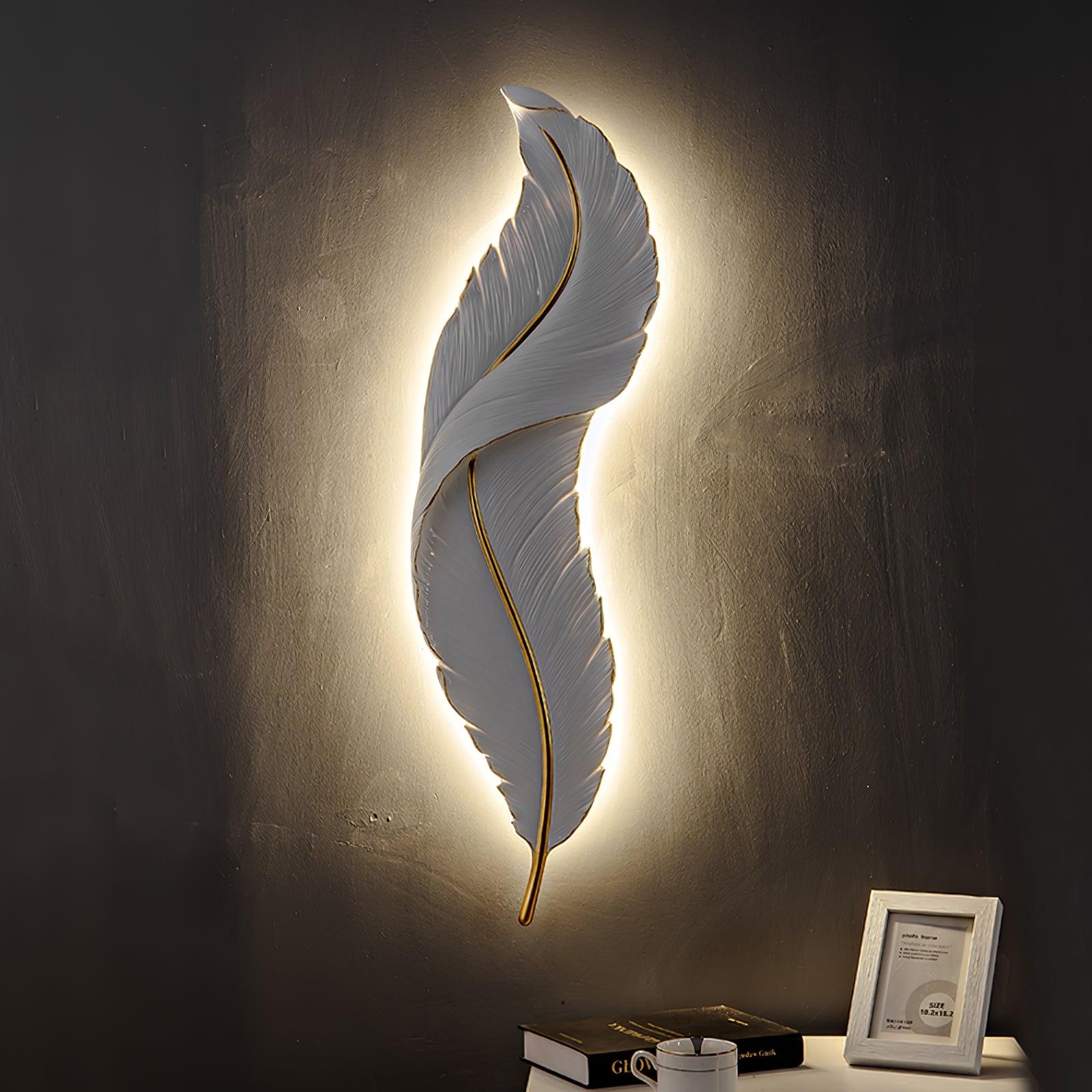 Arvess Individual Creativity Feather Resin Wall Lamp-Neutral Decor
