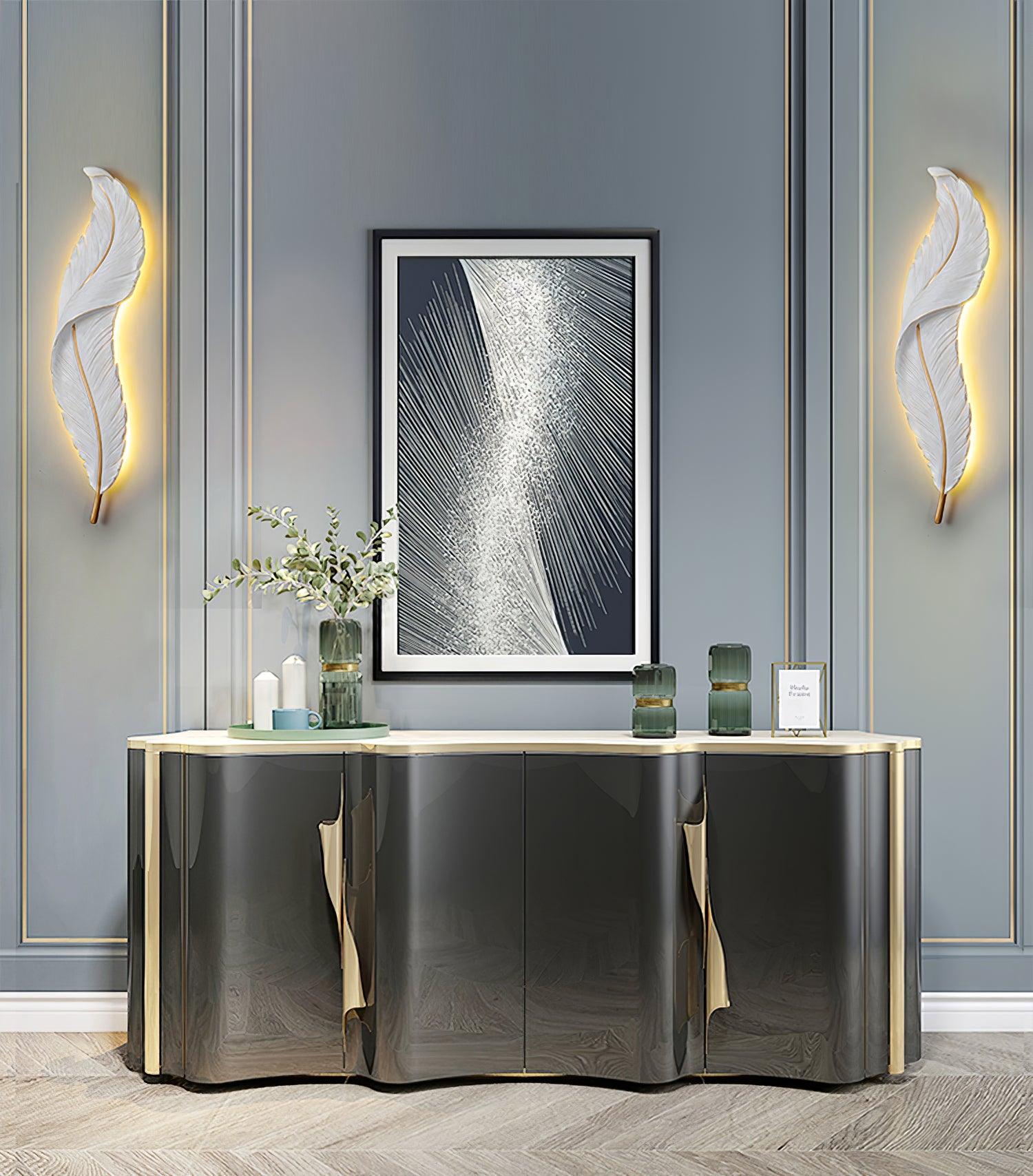 Arvess Individual Creativity Feather Resin Wall Lamp-Neutral Decor